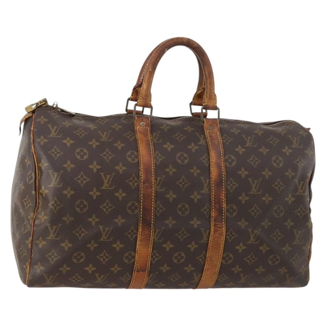 Louis Vuitton Keepall 45 Monogram Canvas Boston Travel Bag M41428: Louis Vuitton Keepall 45 Monogram Canvas Boston Travel Bag M41428 This Louis Vuitton Monogram Keepall 45 Boston Bag features the iconic monogram canvas and is designed for women. The bag is made in Fr