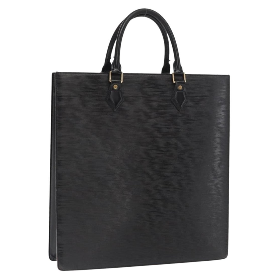 Louis Vuitton Black Epi Leather Sac Plat Tote M59082 France: Louis Vuitton Black Epi Leather Sac Plat Tote M59082 France This is a Louis Vuitton Epi Sac Plat hand bag in black, crafted from Epi leather. Designed for women, it features a structured silhouette wi