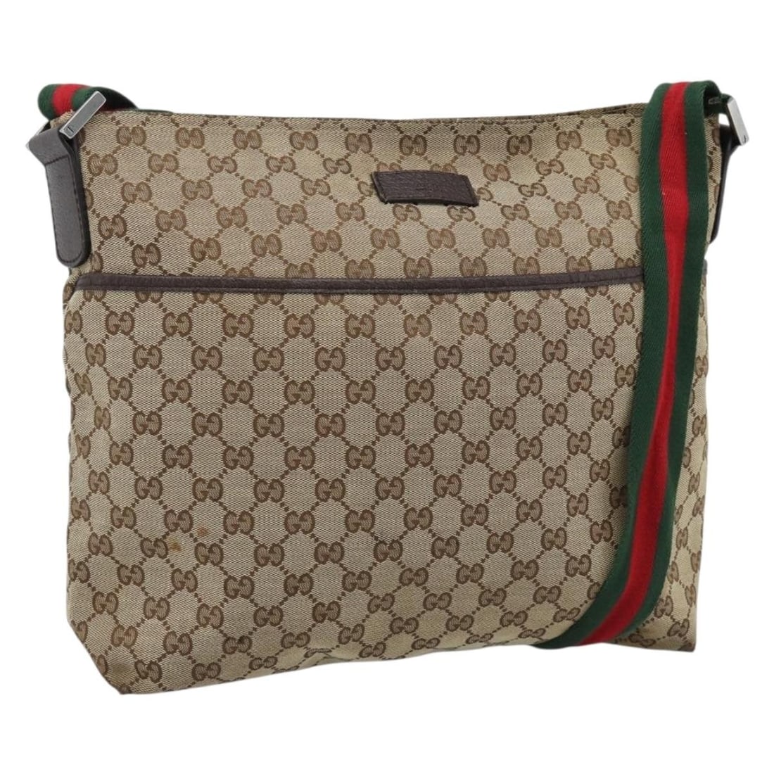 Gucci 189751 GG Canvas Shoulder Bag Beige Silver Sherry Web: Gucci 189751 GG Canvas Shoulder Bag Beige Silver Sherry Web Gucci GG Canvas Web Sherry Line shoulder bag in beige and silver. This women's shoulder bag is made in Italy and includes only the bag shown