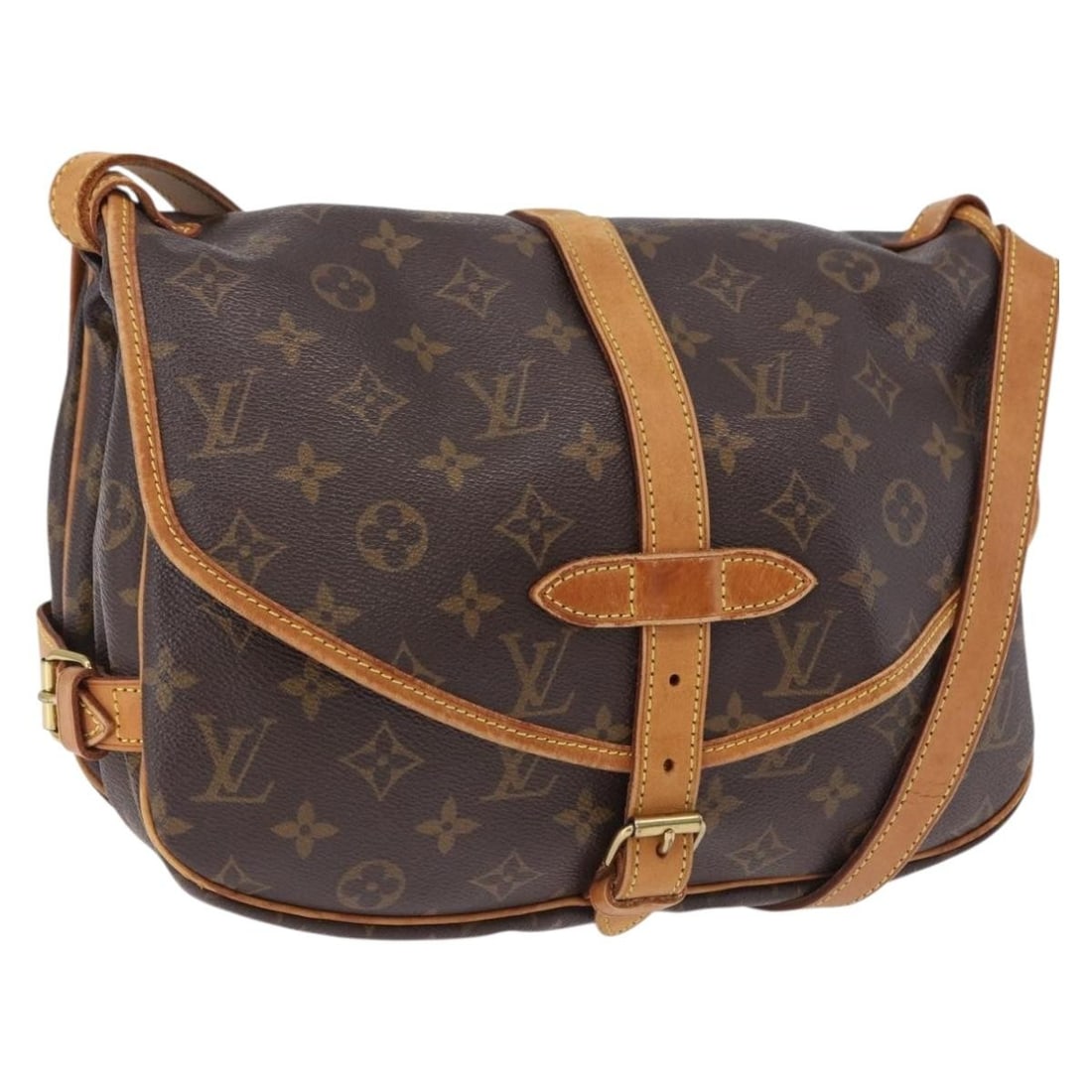 Louis Vuitton M42256 Saumur 30 Monogram Canvas Shoulder Bag: Louis Vuitton M42256 Saumur 30 Monogram Canvas Shoulder Bag Louis Vuitton Saumur 30 shoulder bag in Monogram canvas, made in France. This women's bag features an adjustable shoulder strap and a classi