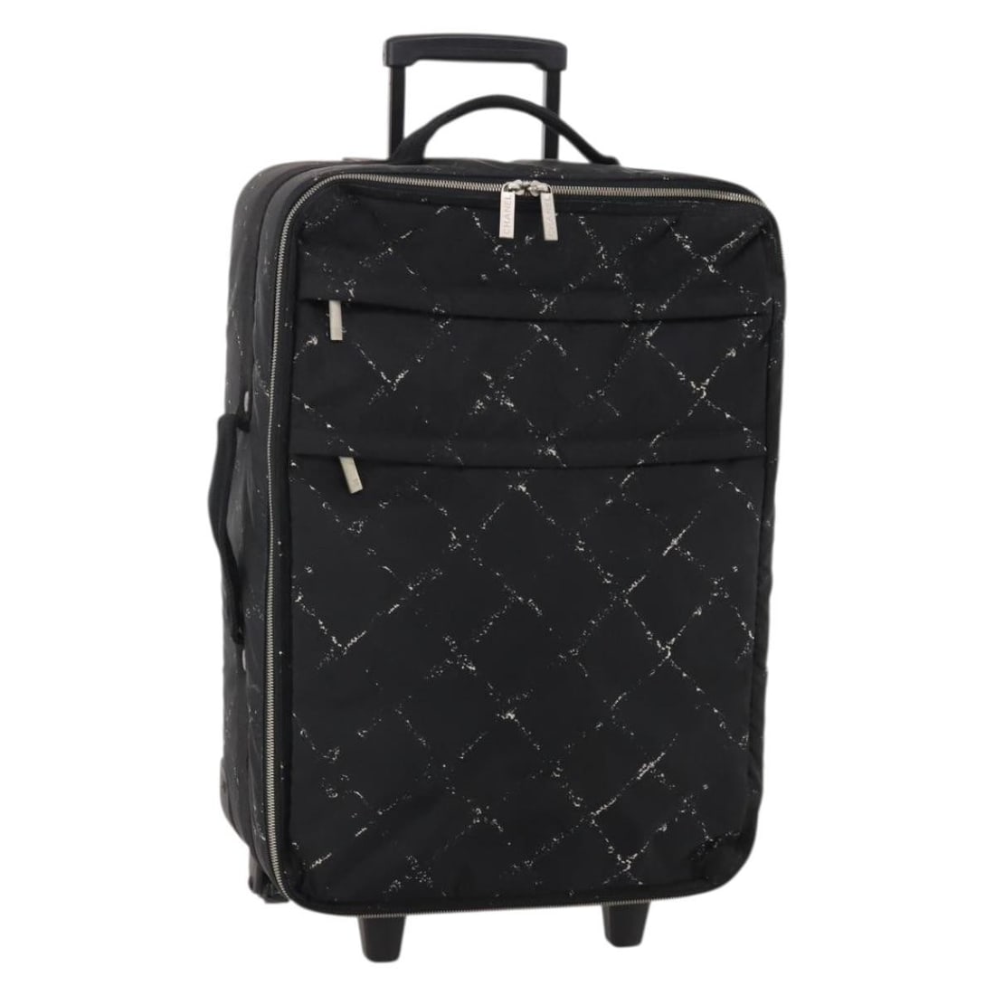 CHANEL Travel Line Nylon Trunk Carry Case Black Silver: CHANEL Travel Line Nylon Trunk Carry Case Black Silver Authentic CHANEL Travel Line carry case in black nylon with silver-tone accents. This women's trunk-style case is made in France and includes a p