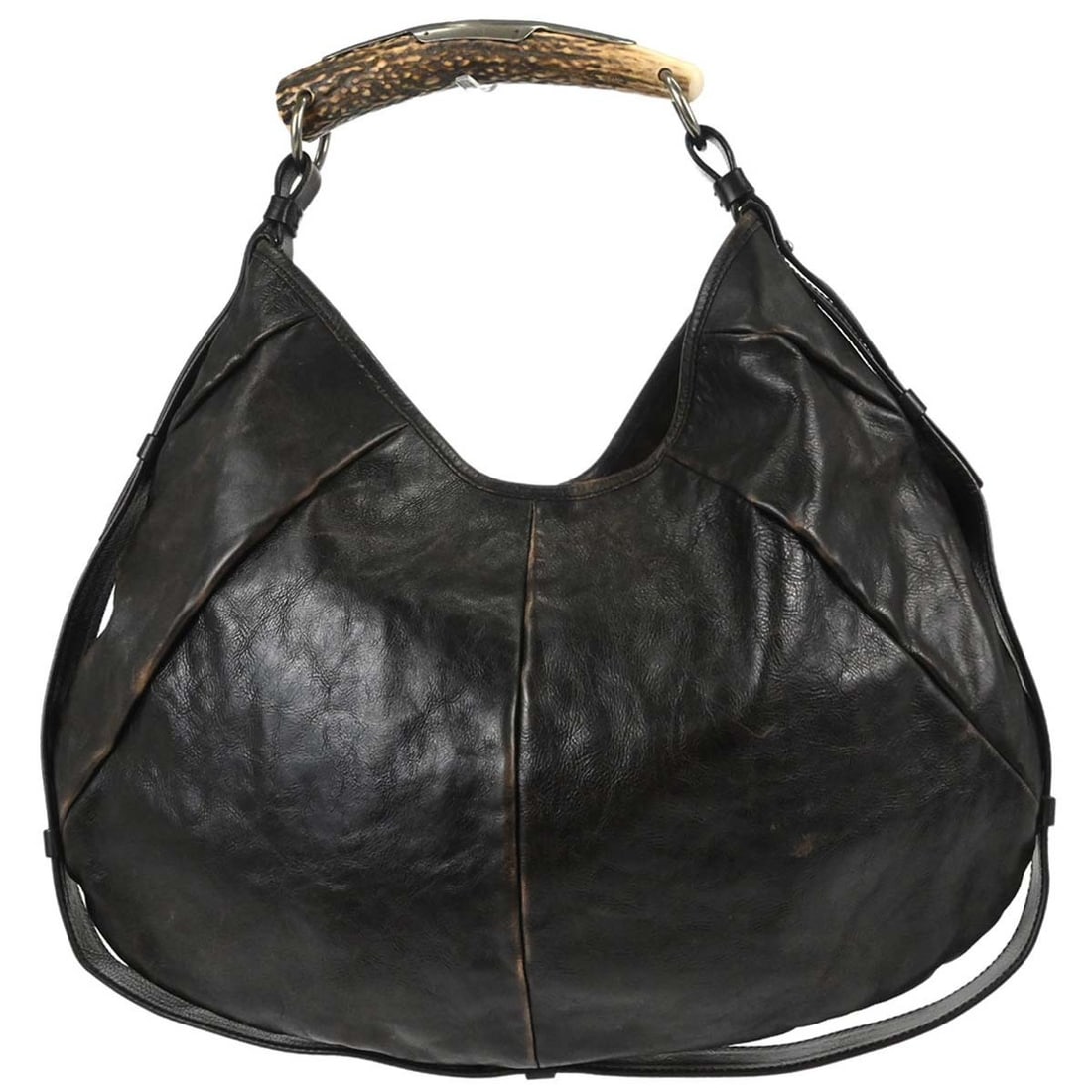 Saint Laurent Mombasa Large Brown Leather Top Handle Bag: Saint Laurent Mombasa Large Brown Leather Top Handle Bag Yves Saint Laurent Mombasa large top handle handbag in dark brown leather. Designed for women, this casual bag features logo accents and inner 