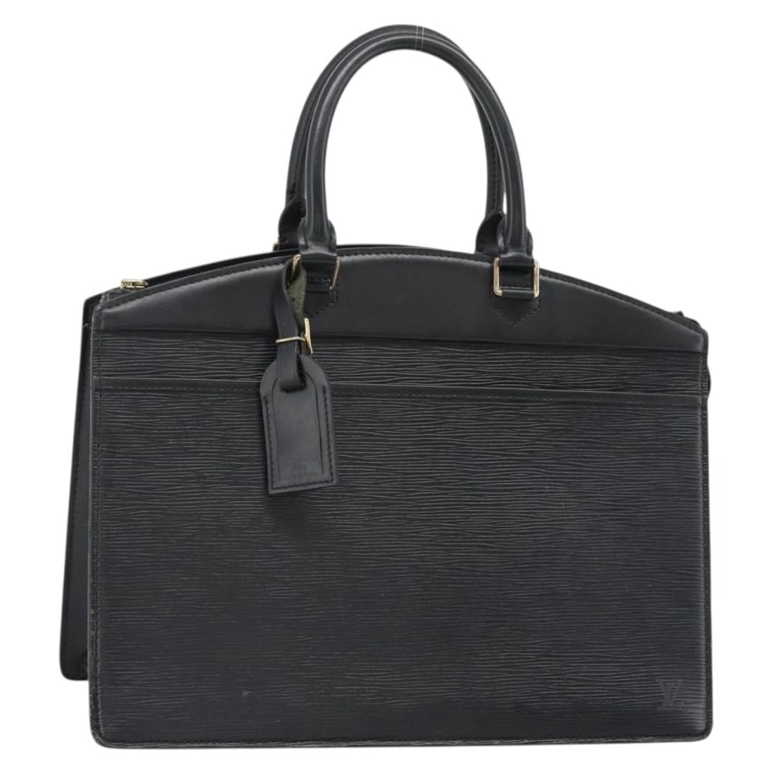 Louis Vuitton Riviera Black Epi Leather Handbag with Name Tag: Louis Vuitton Riviera Black Epi Leather Handbag with Name Tag Louis Vuitton Riviera handbag in black Epi leather with structured top handles and a name tag. Made in France, this women's handbag shows 