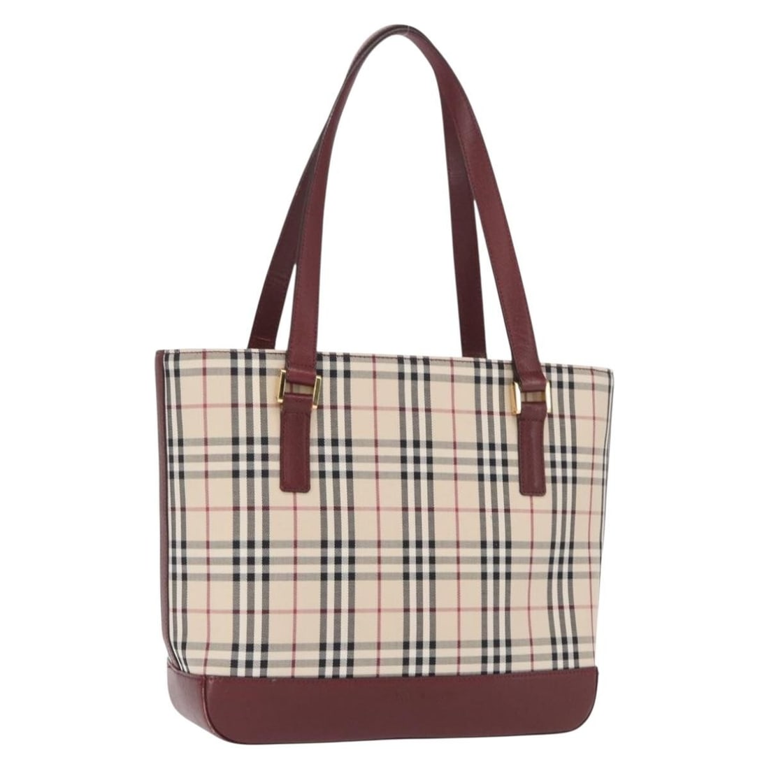 Burberry beige gold canvas tote with Nova Check: Burberry beige gold canvas tote with Nova Check This Burberry Nova Check tote bag is crafted from beige and gold canvas, offering a classic and versatile accessory for everyday use. The bag features a