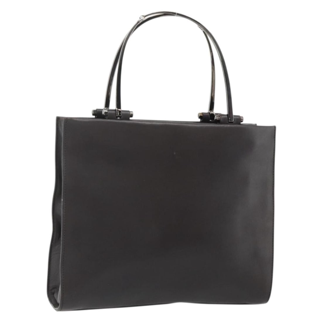 Gucci Leather Dark Brown Silver Handbag Italy 002 1024: Gucci Leather Dark Brown Silver Handbag Italy 002 1024 This GUCCI handbag is crafted from dark brown leather with silver-tone accents. Designed for women, it features a compact silhouette with a top h