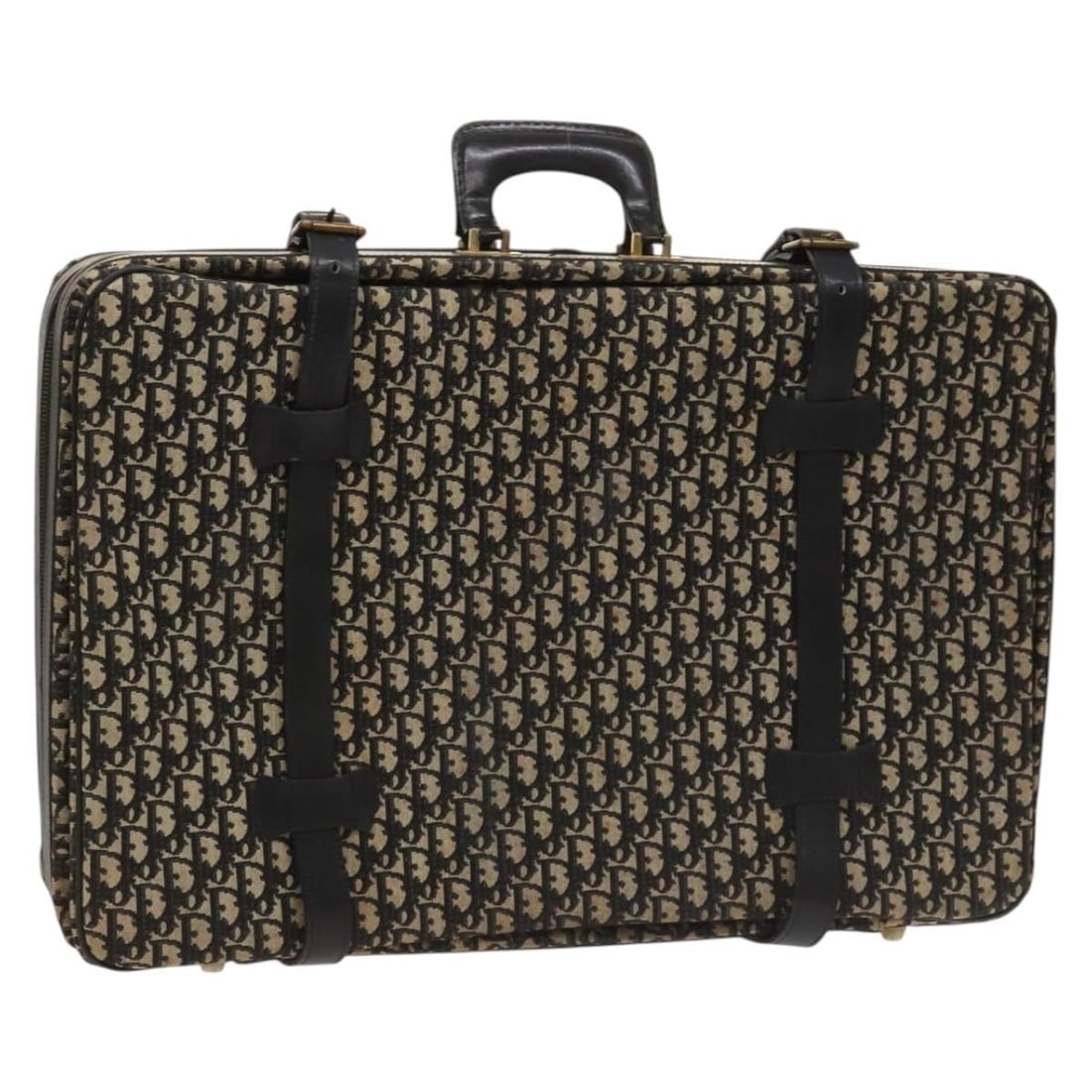 Christian Dior Navy Gold Trotter Canvas Trunk 25.6 x 17.3 x 5.5: Christian Dior Navy Gold Trotter Canvas Trunk 25.6 x 17.3 x 5.5 Authentic Christian Dior trunk in navy and gold Trotter canvas, made in France. This women's trunk is offered without the original box o