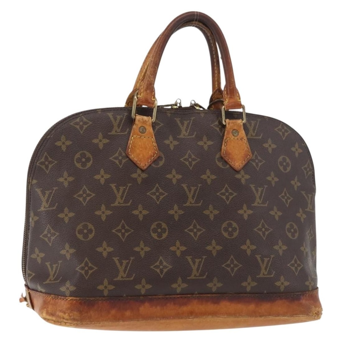 Louis Vuitton Alma Monogram Canvas Handbag M51130 France: Louis Vuitton Alma Monogram Canvas Handbag M51130 France This Louis Vuitton Monogram Alma handbag features the iconic monogram canvas and is crafted in France. The bag measures approximately 31 cm in 
