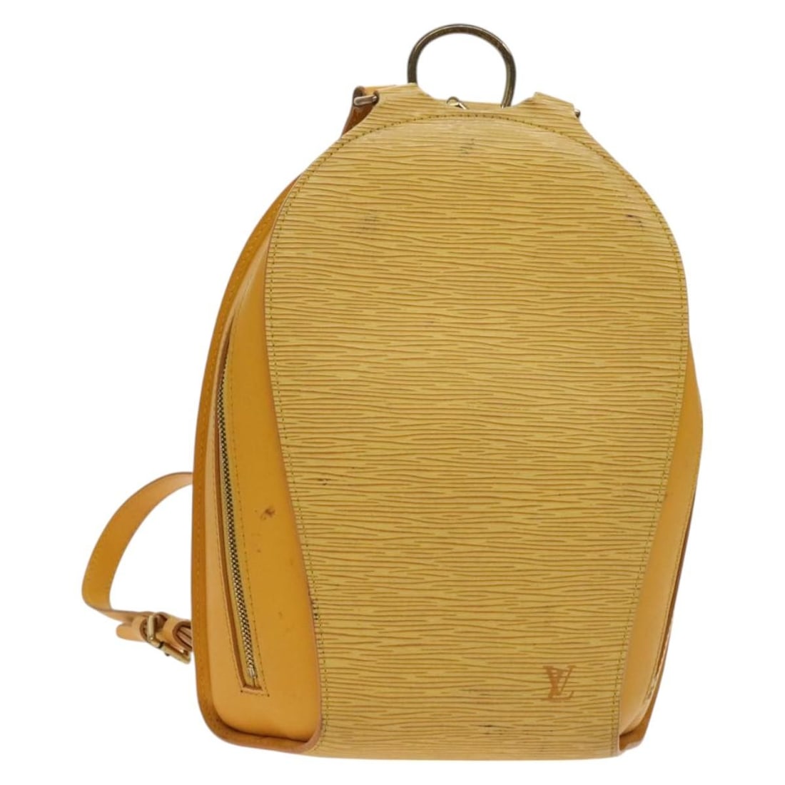 Louis Vuitton M52239 Epi Mabillon Yellow Leather Backpack: Louis Vuitton M52239 Epi Mabillon Yellow Leather Backpack Louis Vuitton Mabillon backpack in yellow Epi leather. This women's backpack was made in France and is offered in heavily used condition. The 