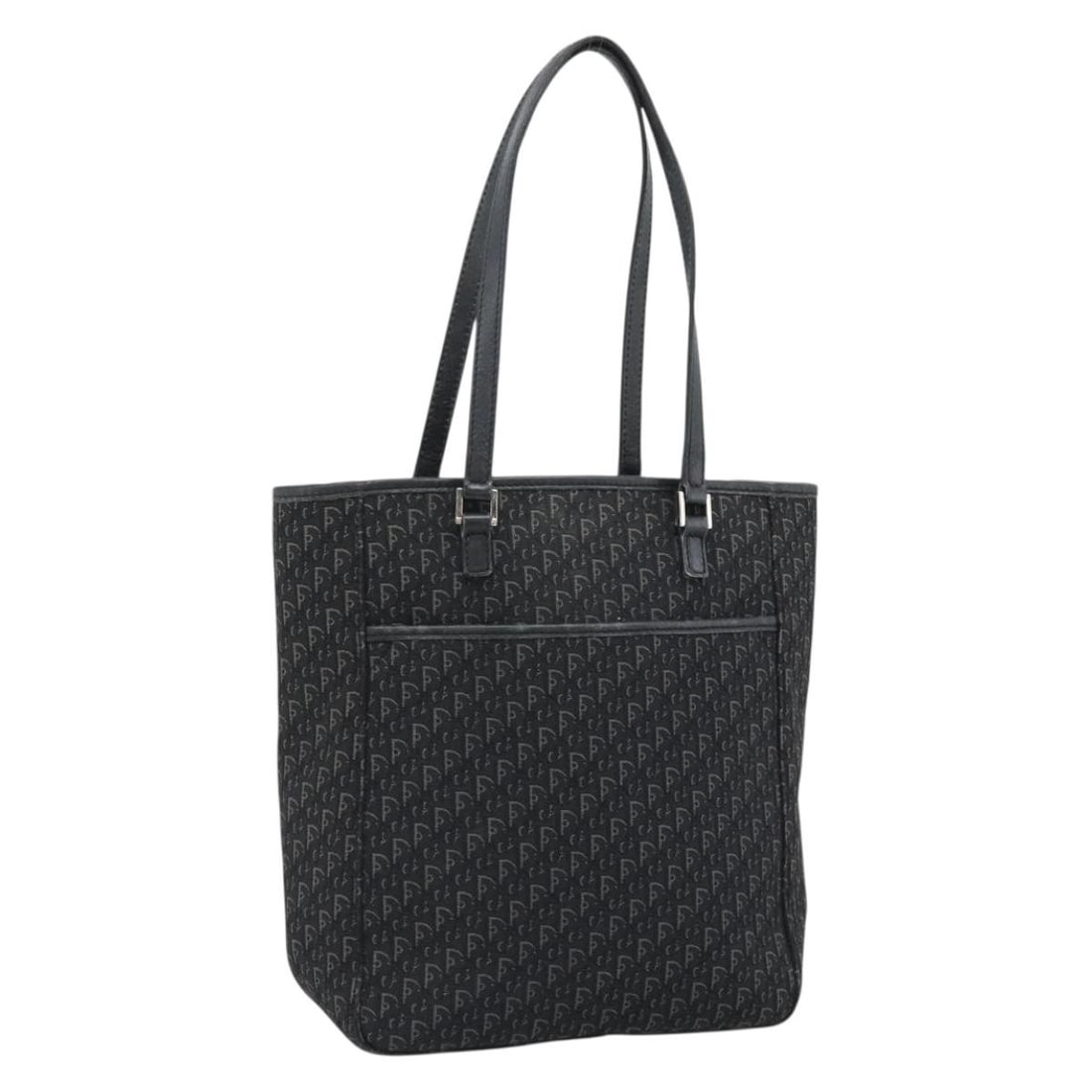 Christian Dior Black Silver Trotter Canvas Tote Bag Italy: Christian Dior Black Silver Trotter Canvas Tote Bag Italy Authentic Christian Dior Trotter canvas tote bag in black and silver, made in Italy. This women's tote is offered without the original box or 