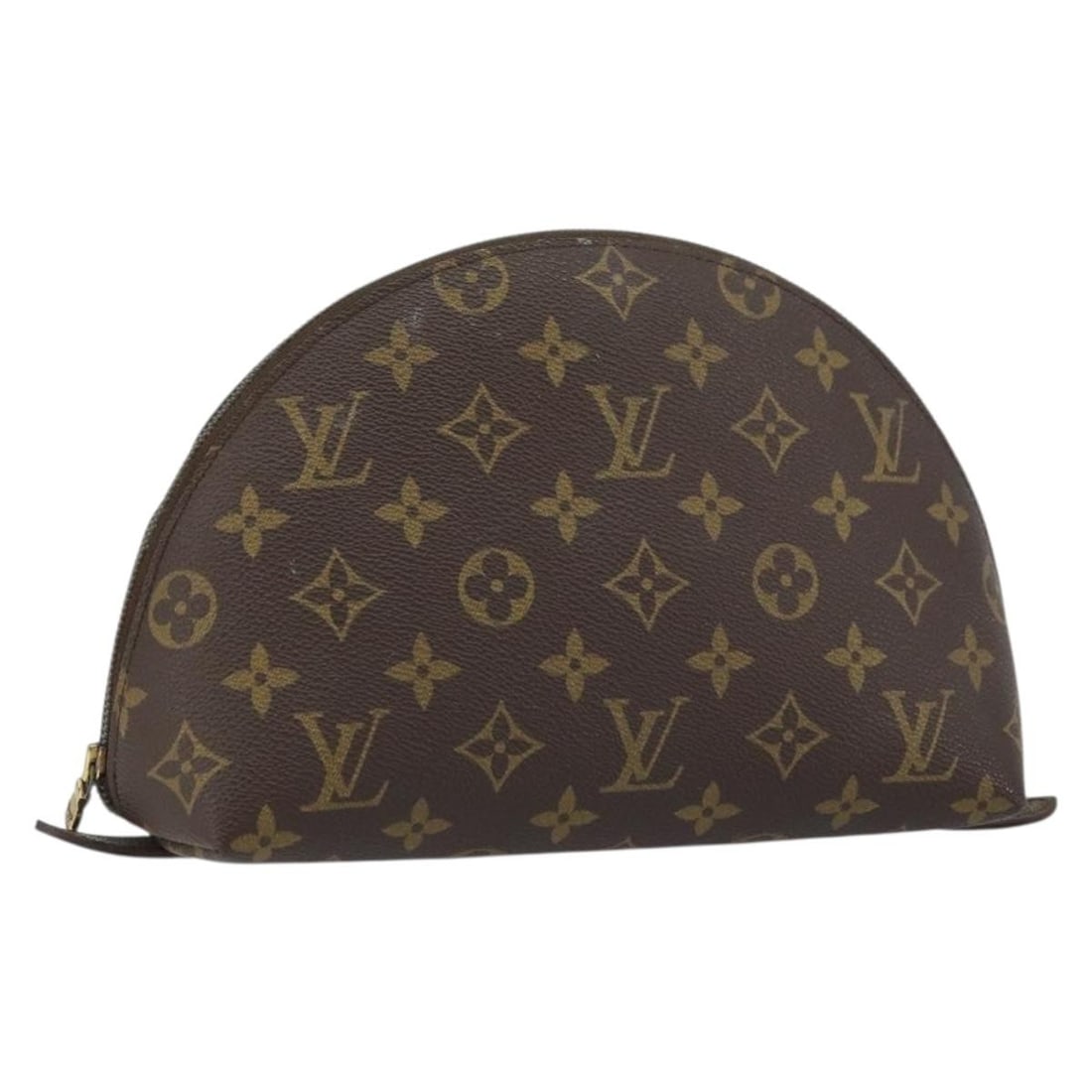 Louis Vuitton M47520 Monogram Canvas Cosmetic Pouch Trousse Demi Ronde: Louis Vuitton M47520 Monogram Canvas Cosmetic Pouch Trousse Demi Ronde Louis Vuitton Monogram Trousse Demi Ronde cosmetic pouch in Monogram canvas. This women's pouch was made in France and is offered