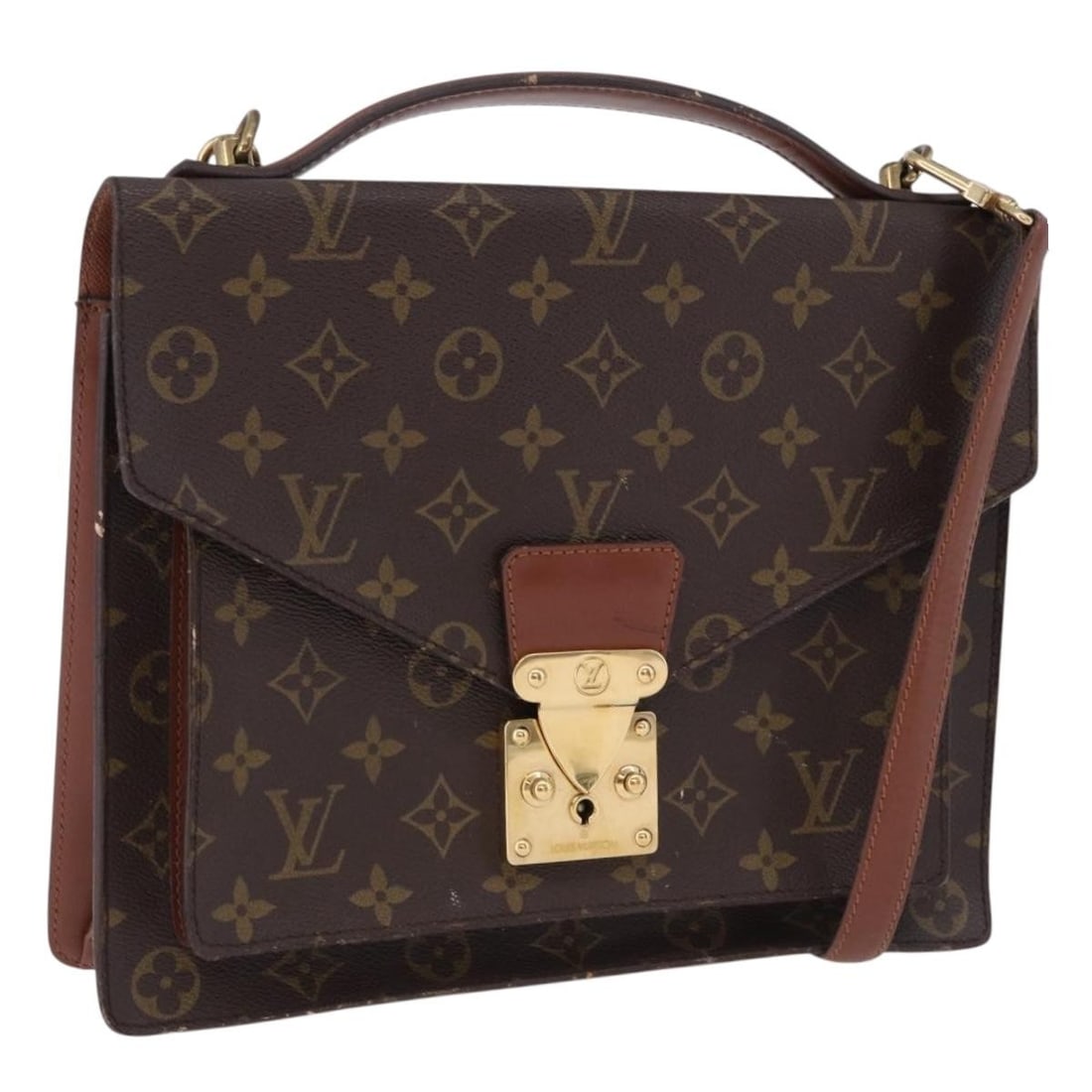 Louis Vuitton M51185 Monceau 28 Monogram Canvas 2way Handbag: Louis Vuitton M51185 Monceau 28 Monogram Canvas 2way Handbag Louis Vuitton Monceau 28 2-way handbag in Monogram canvas, designed for women and made in France. This structured bag includes a key and sh