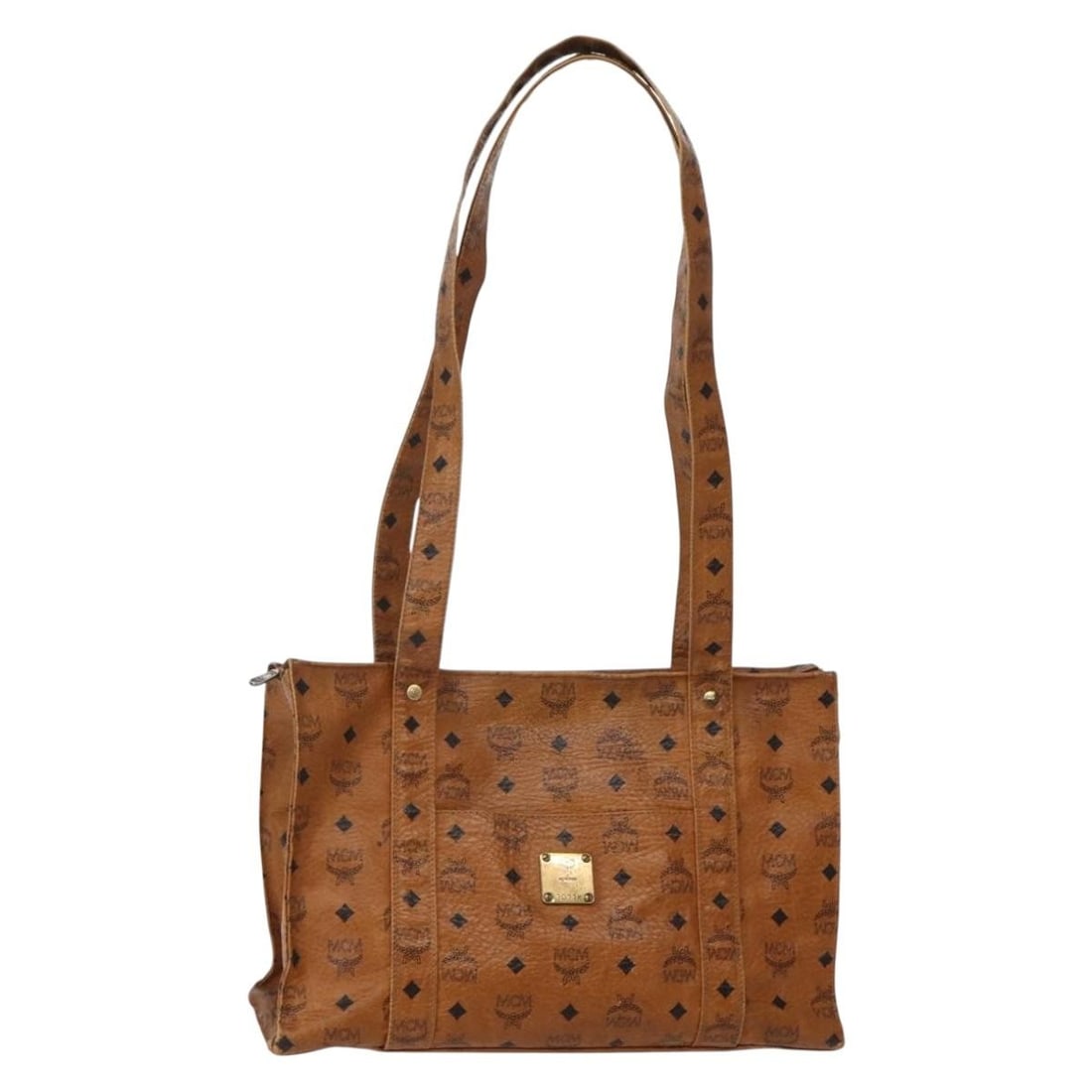 MCM Logogram Vicetos Tote Bag Brown Gold PVC Leather Germany: MCM Logogram Vicetos Tote Bag Brown Gold PVC Leather Germany Introducing the MCM Logogram Vicetos Tote Bag, a stylish accessory that combines luxury with practicality. Crafted from durable PVC leather