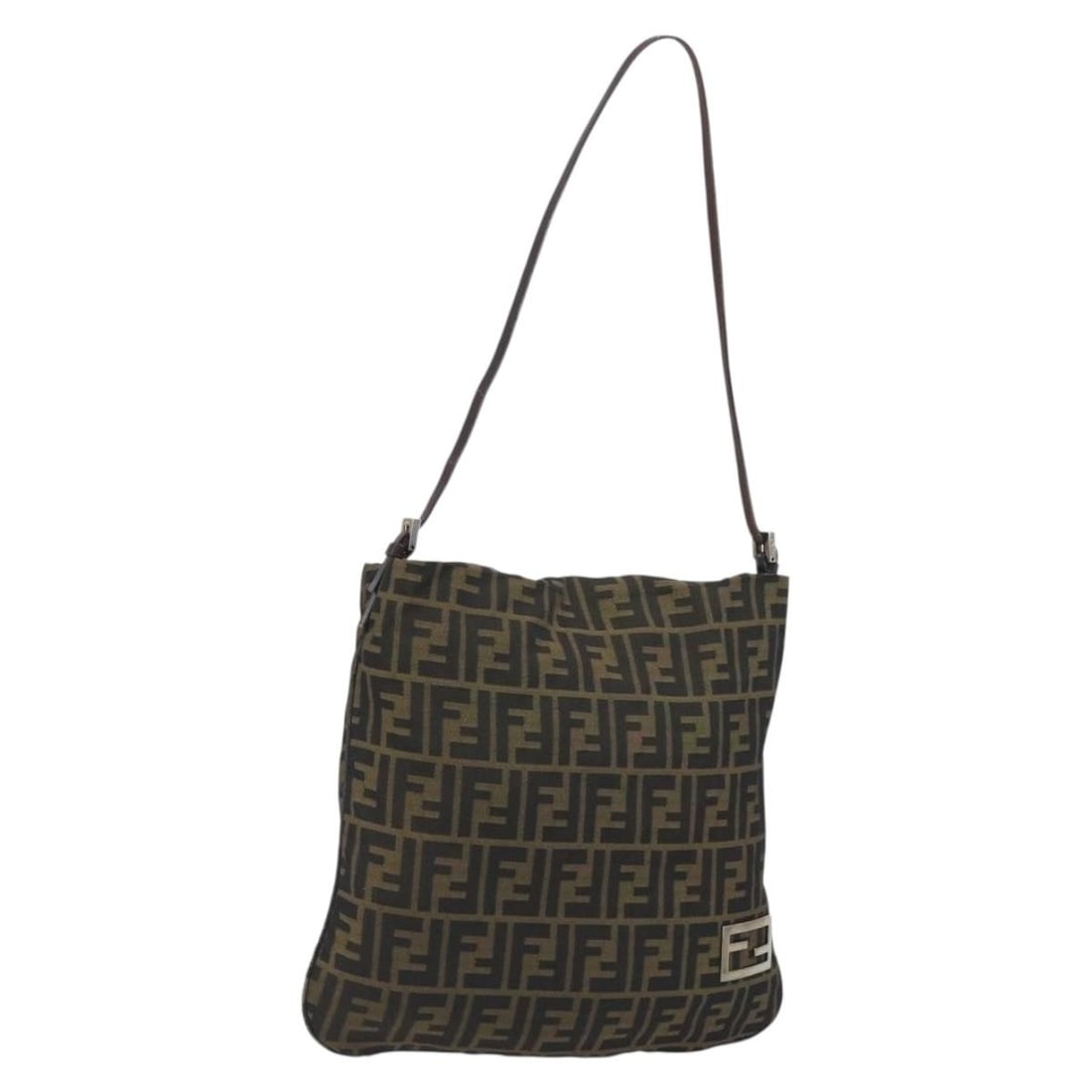 Fendi Zucca Canvas Shoulder Bag in Brown and Black: Fendi Zucca Canvas Shoulder Bag in Brown and Black Authentic FENDI shoulder bag in brown and black Zucca canvas, made in Italy. This women's bag is offered as the photographed item only; item box and 