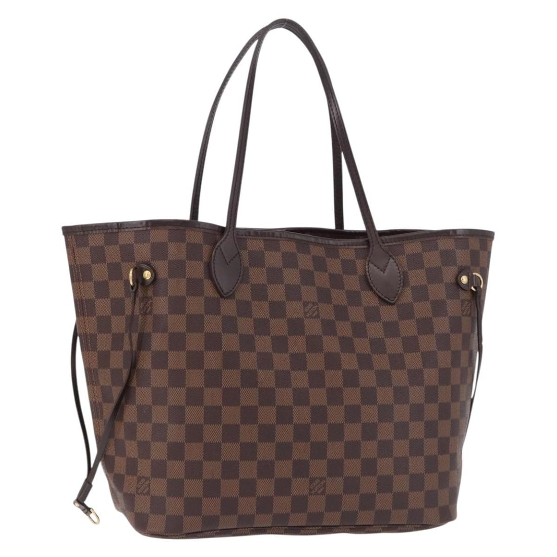 Louis Vuitton N51105 Neverfull MM Damier Ebene Canvas Tote: Louis Vuitton N51105 Neverfull MM Damier Ebene Canvas Tote Louis Vuitton Neverfull MM tote bag in Damier Ebene canvas with an open-top design and matching interior. Made in France, this women's tote i