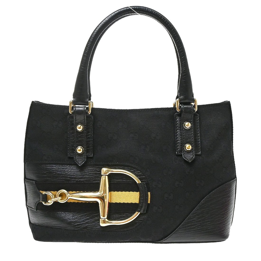 Gucci 137475 002404 small black GG Horsebit shoulder bag: Gucci 137475 002404 small black GG Horsebit shoulder bag Gucci Horsebit GG shoulder bag in black canvas and leather. This small women's bag features an exterior horsebit GG design, a zipper pocket ins