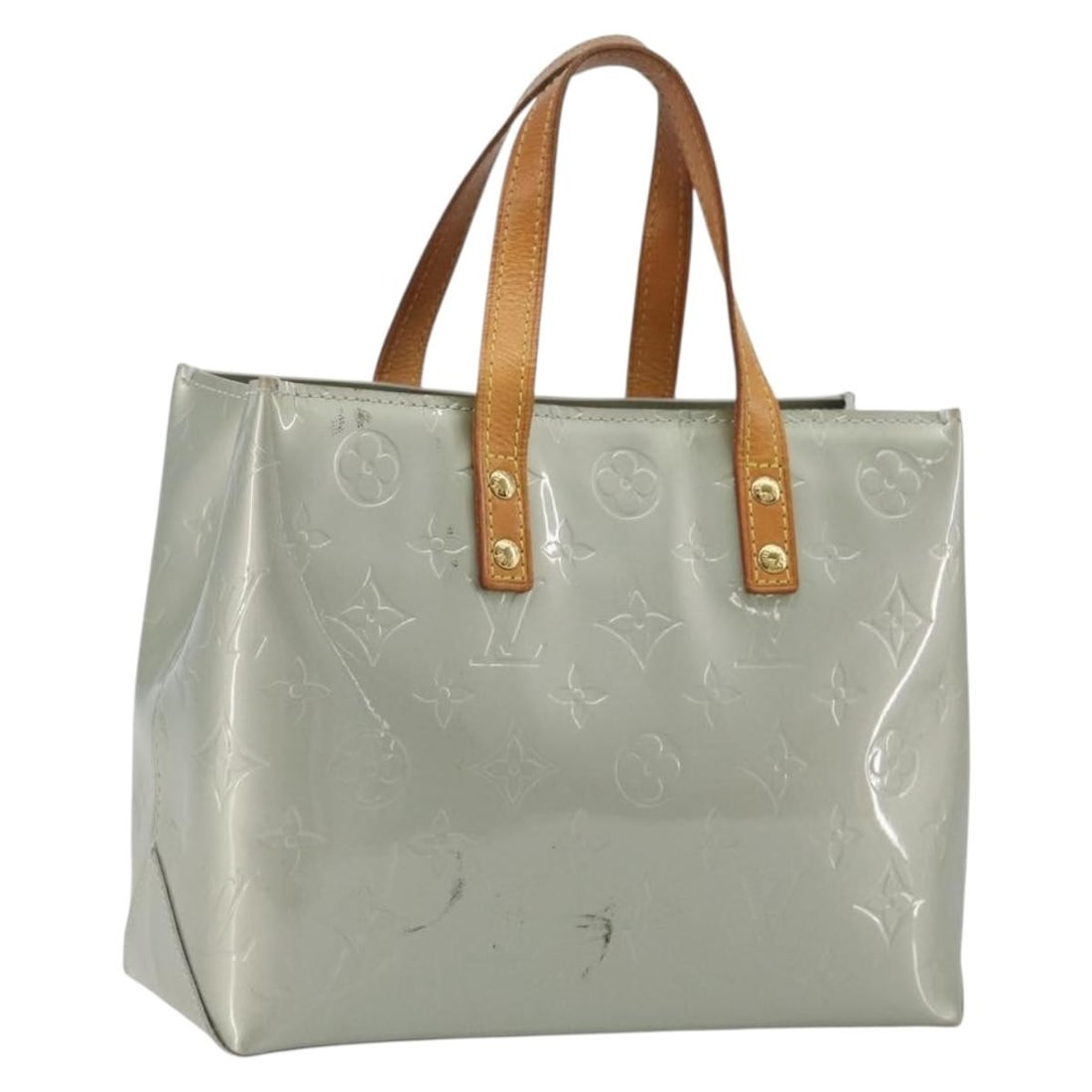 Louis Vuitton Reade PM Gris Monogram Vernis Patent Leather Handbag M91145: Louis Vuitton Reade PM Gris Monogram Vernis Patent Leather Handbag M91145 Louis Vuitton Monogram Vernis Reade PM hand bag in Gris, made in France from patent leather. This women's bag is identified by