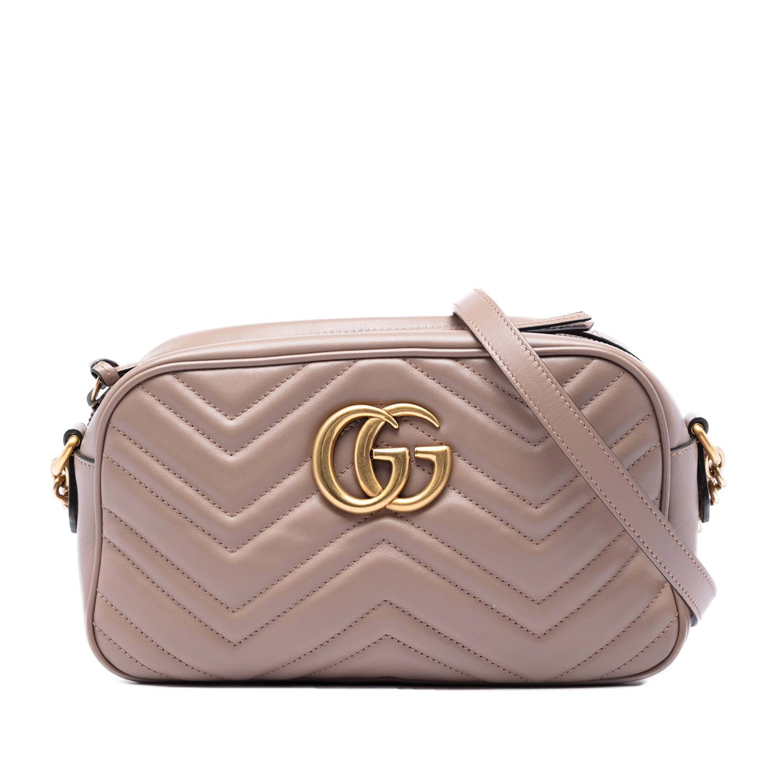 Gucci GG Marmont Small Leather Crossbody Bag Brown: Gucci GG Marmont Small Leather Crossbody Bag Brown Small GG Marmont Matelasse leather crossbody bag with a quilted leather body, chain link and leather shoulder strap, top zip closure, and an interior