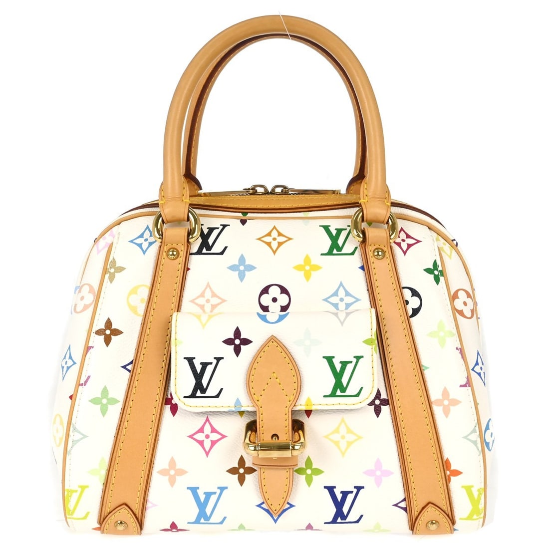 Louis Vuitton Priscilla White Multicolor Monogram Canvas Hand Bag M40096 (1 of 15)