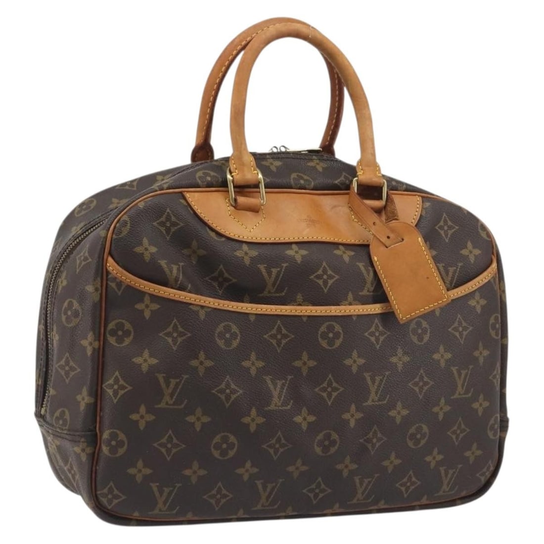 Louis Vuitton M47270 Deauville Monogram Canvas Handbag: Louis Vuitton M47270 Deauville Monogram Canvas Handbag Louis Vuitton Deauville handbag in Monogram canvas with a structured silhouette and top handles. This women's bag includes a name tag and is made
