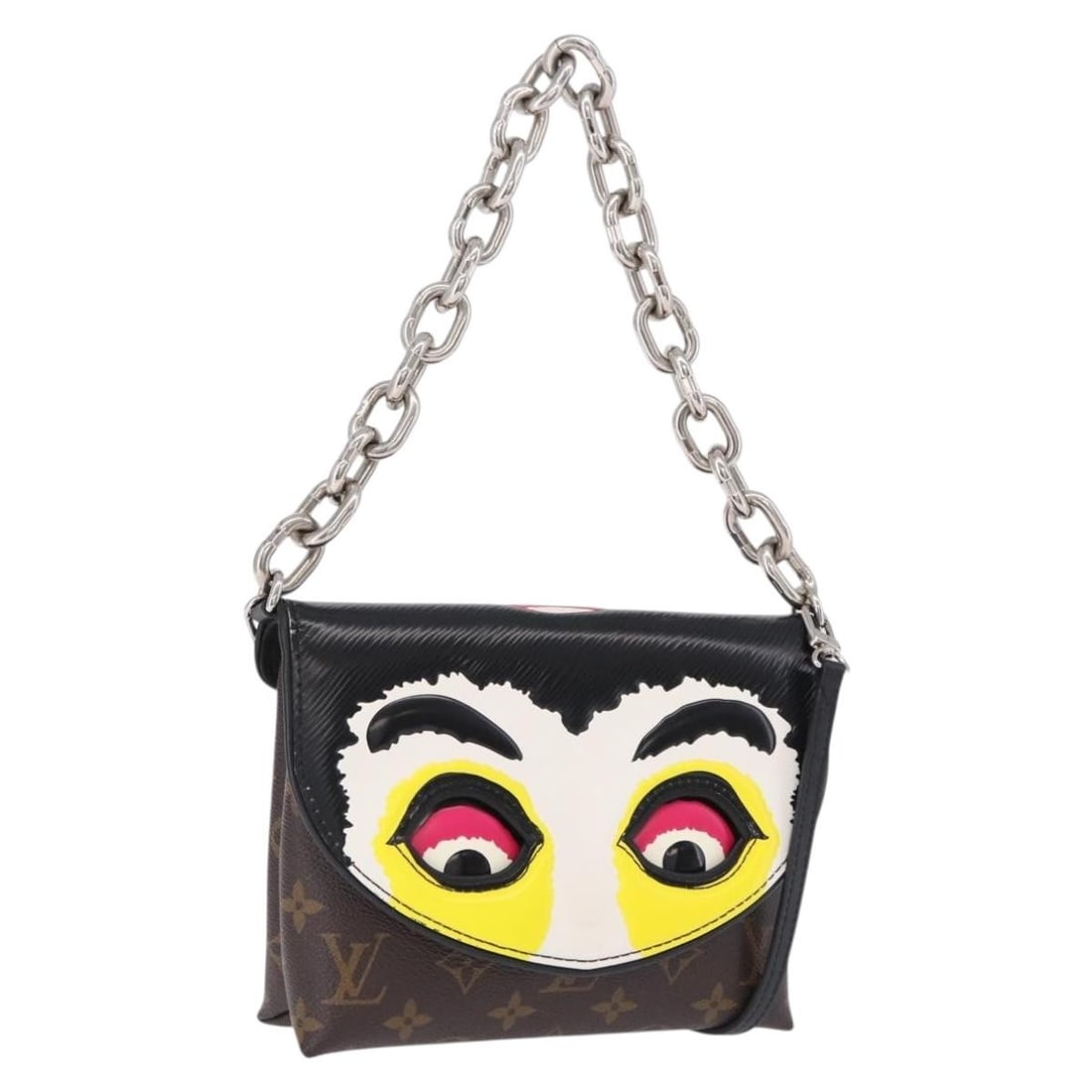 Louis Vuitton M43532 Kabuki Mask Pochette Shoulder Bag Monogram Canvas: Louis Vuitton M43532 Kabuki Mask Pochette Shoulder Bag Monogram Canvas Louis Vuitton Yamamoto Kansai Pochette Kabuki Mask shoulder bag in Monogram/Black Monogram Canvas. Made in France, it features a 