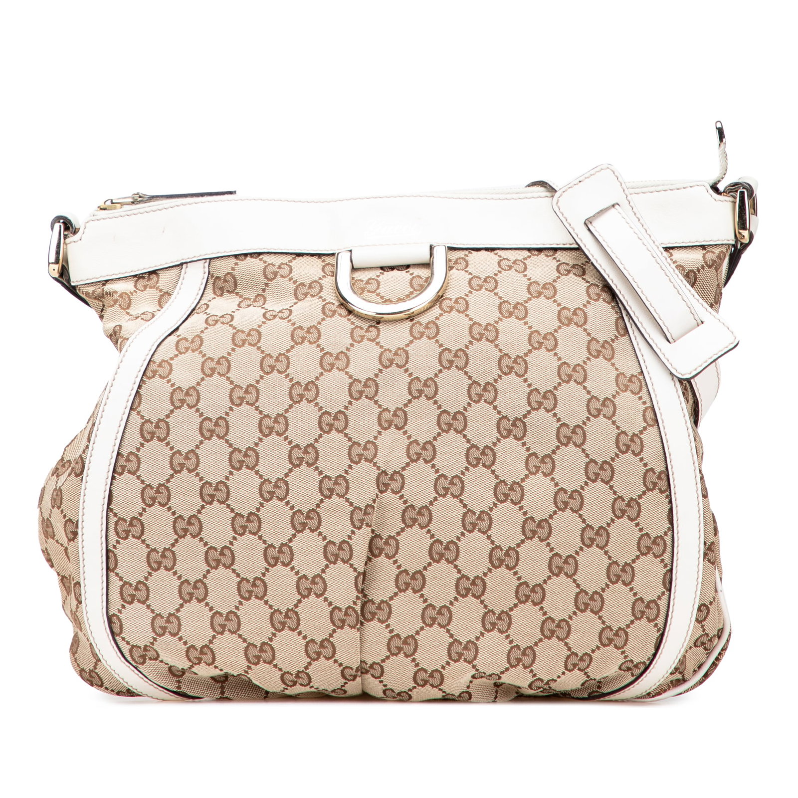 Gucci GG Canvas Abbey D Ring Crossbody Bag Brown Fabric Italy: Gucci GG Canvas Abbey D Ring Crossbody Bag Brown Fabric Italy The Gucci GG Canvas Abbey D Ring Crossbody is a stylish and functional bag crafted from durable canvas with leather trim. It features a fl