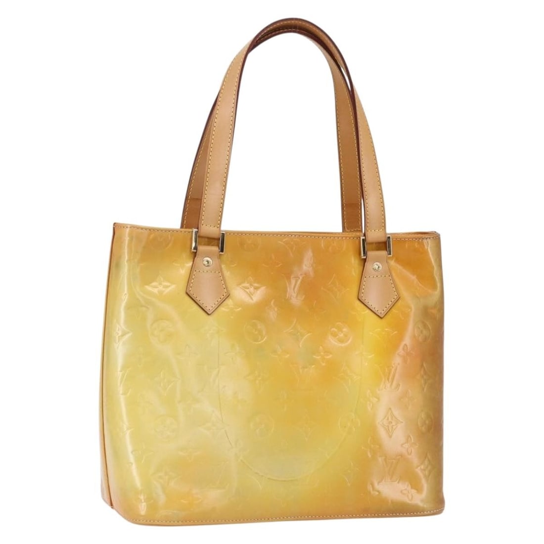 LOUIS VUITTON Monogram Vernis Houston Handbag Gris M91053 with Dust Bag: LOUIS VUITTON Monogram Vernis Houston Handbag Gris M91053 with Dust Bag Elevate your style with the LOUIS VUITTON Monogram Vernis Houston Hand Bag in a sophisticated Gris shade. Crafted from high-qual