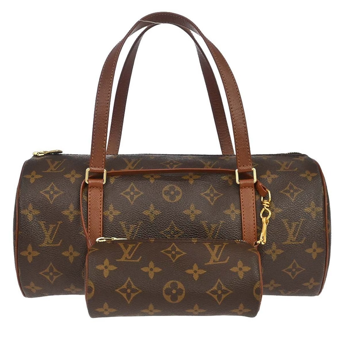 Louis Vuitton Papillon 30 Monogram Canvas Handbag M51365 with Pouch: Louis Vuitton Papillon 30 Monogram Canvas Handbag M51365 with Pouch Vintage Louis Vuitton Papillon 30 handbag in Monogram canvas with leather double handles and a zip closure. This women's handbag inc