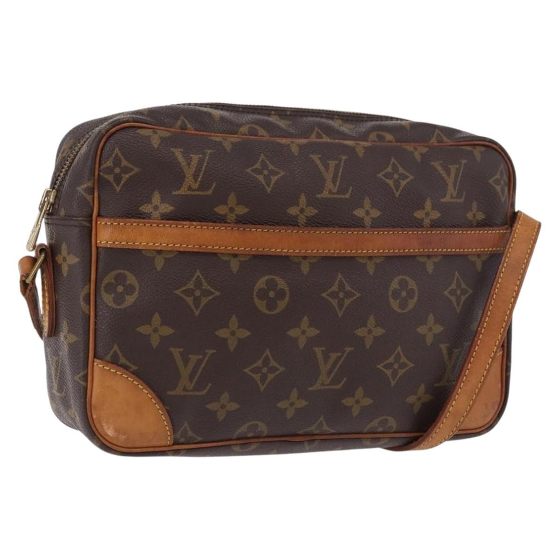 Louis Vuitton M51274 Trocadero 27 Monogram Canvas Shoulder Bag: Louis Vuitton M51274 Trocadero 27 Monogram Canvas Shoulder Bag Louis Vuitton Monogram Trocadero 27 shoulder bag in monogram canvas, made in France. This women's bag shows heavy use with visible wear t