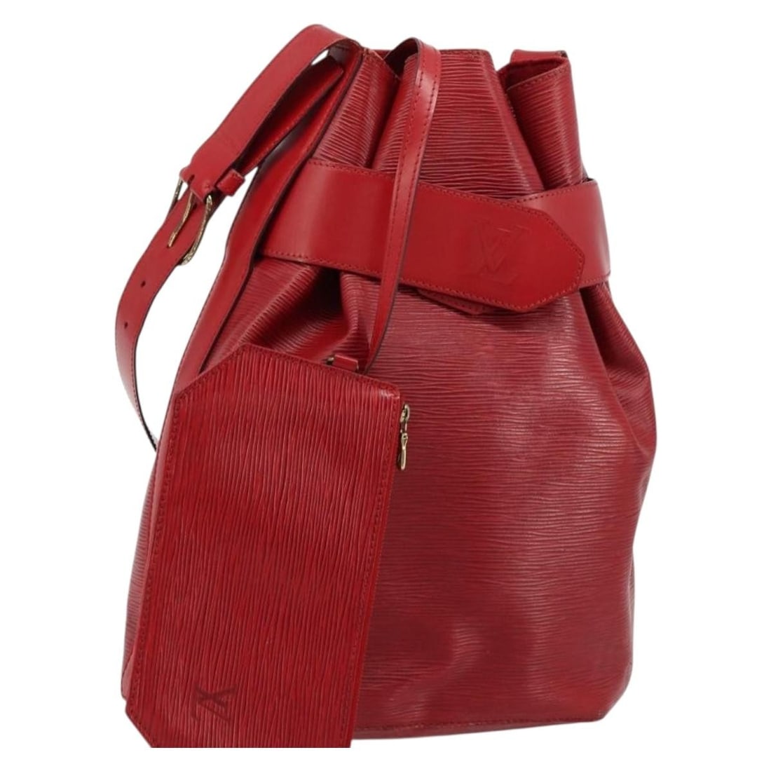 Louis Vuitton M80197 Epi Leather Red Shoulder Bag with Pouch: Louis Vuitton M80197 Epi Leather Red Shoulder Bag with Pouch Louis Vuitton Epi Sac Depaule GM shoulder bag in red Epi leather, made in France. This women's shoulder bag includes a pouch accessory and 