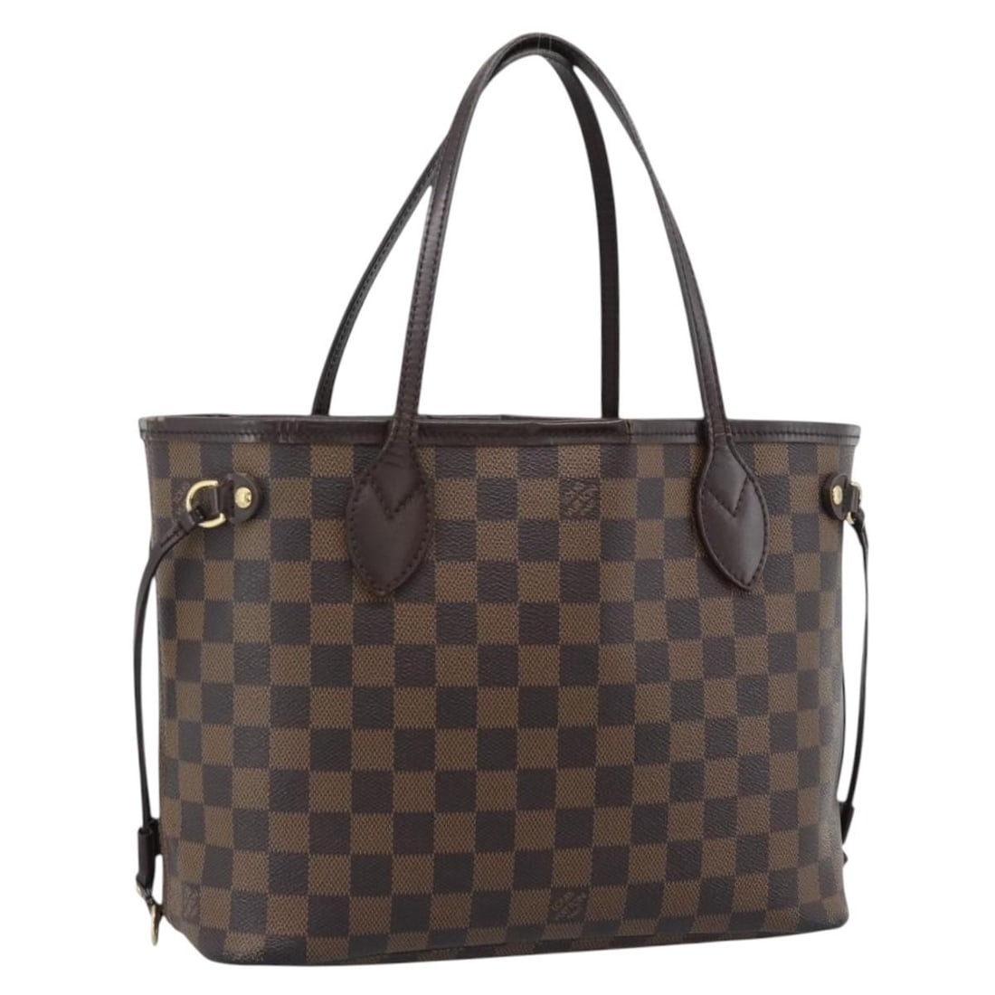 Louis Vuitton Neverfull PM Damier Ebene Canvas Tote N51109: Louis Vuitton Neverfull PM Damier Ebene Canvas Tote N51109 Louis Vuitton Neverfull PM tote bag in Damier Ebene canvas. This women's tote is made in France and shows heavy use consistent with rank C co