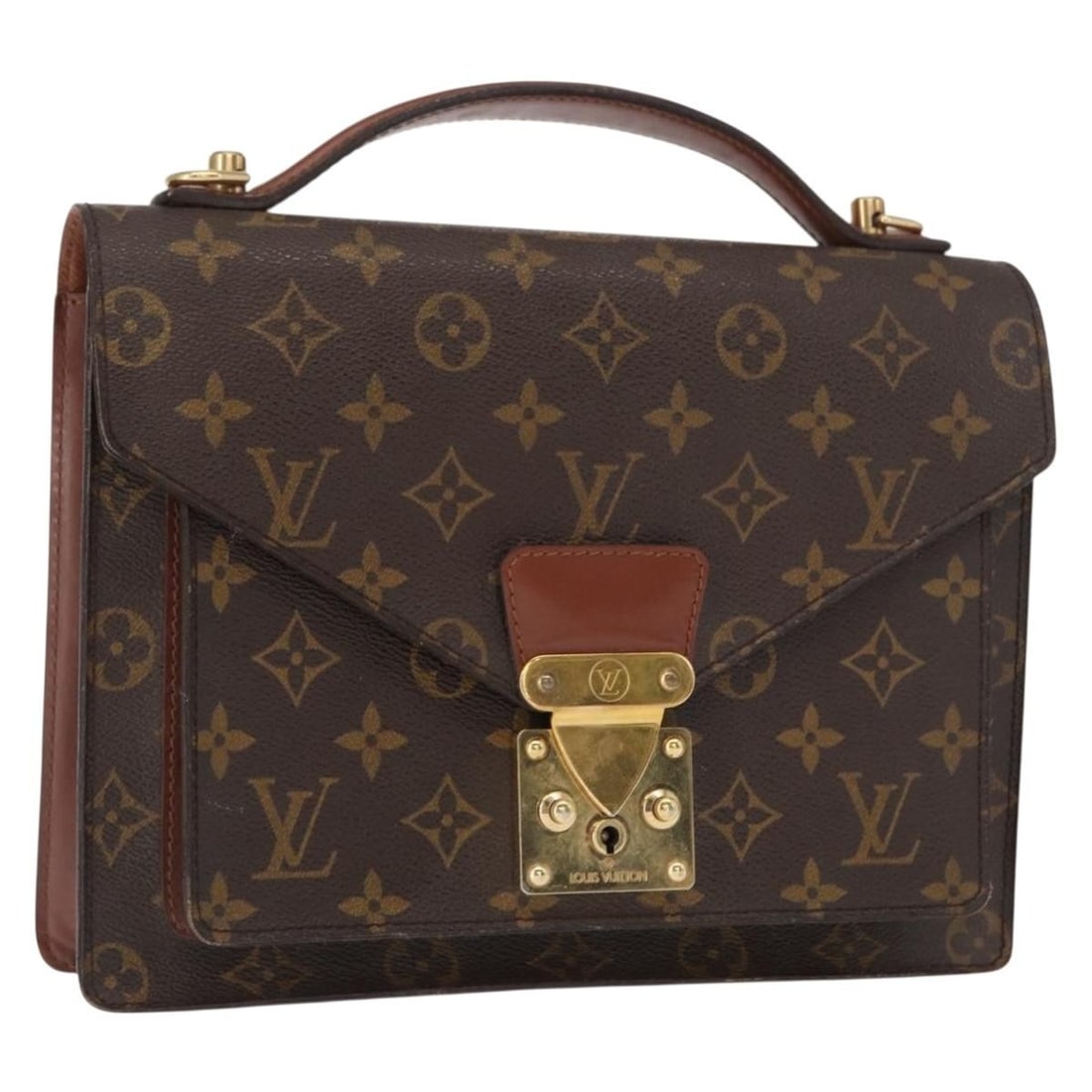 Louis Vuitton Monceau 28 Monogram Canvas Handbag M51185 France: Louis Vuitton Monceau 28 Monogram Canvas Handbag M51185 France This is a Louis Vuitton Monogram Monceau 28 handbag crafted from signature Monogram canvas. The bag features a structured silhouette with