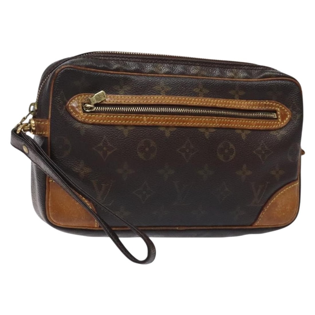 LOUIS VUITTON Monogram Marly Dragonne GM Clutch Bag M51825 Auth France: LOUIS VUITTON Monogram Marly Dragonne GM Clutch Bag M51825 Auth France This authentic LOUIS VUITTON Monogram Marly Dragonne GM Clutch Bag (M51825) is a stylish accessory crafted in France. The bag fea