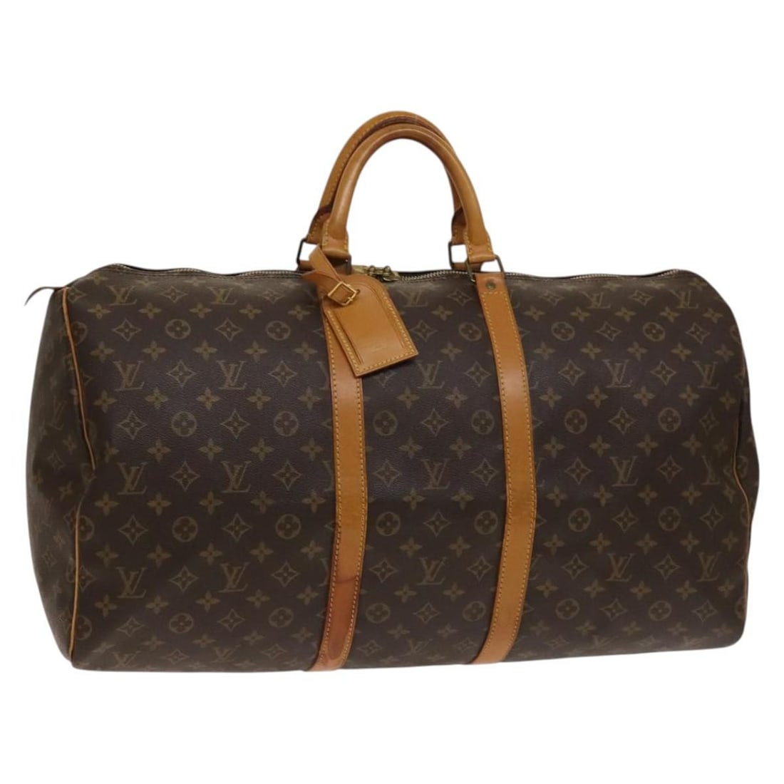 Louis Vuitton M41424 Keepall 55 Monogram Canvas Boston Bag: Louis Vuitton M41424 Keepall 55 Monogram Canvas Boston Bag Louis Vuitton Keepall 55 Boston bag in Monogram canvas with a classic travel silhouette. This women's bag includes a name tag and was made in