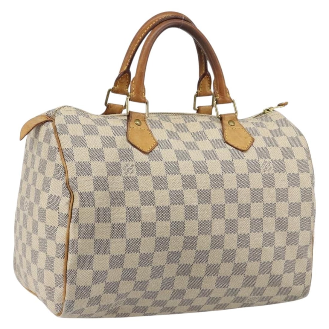 Louis Vuitton N41533 Speedy 30 Damier Azur Canvas Handbag: Louis Vuitton N41533 Speedy 30 Damier Azur Canvas Handbag Louis Vuitton Speedy 30 handbag in Damier Azur canvas. This women's handbag was made in France and is offered without the original box or dust