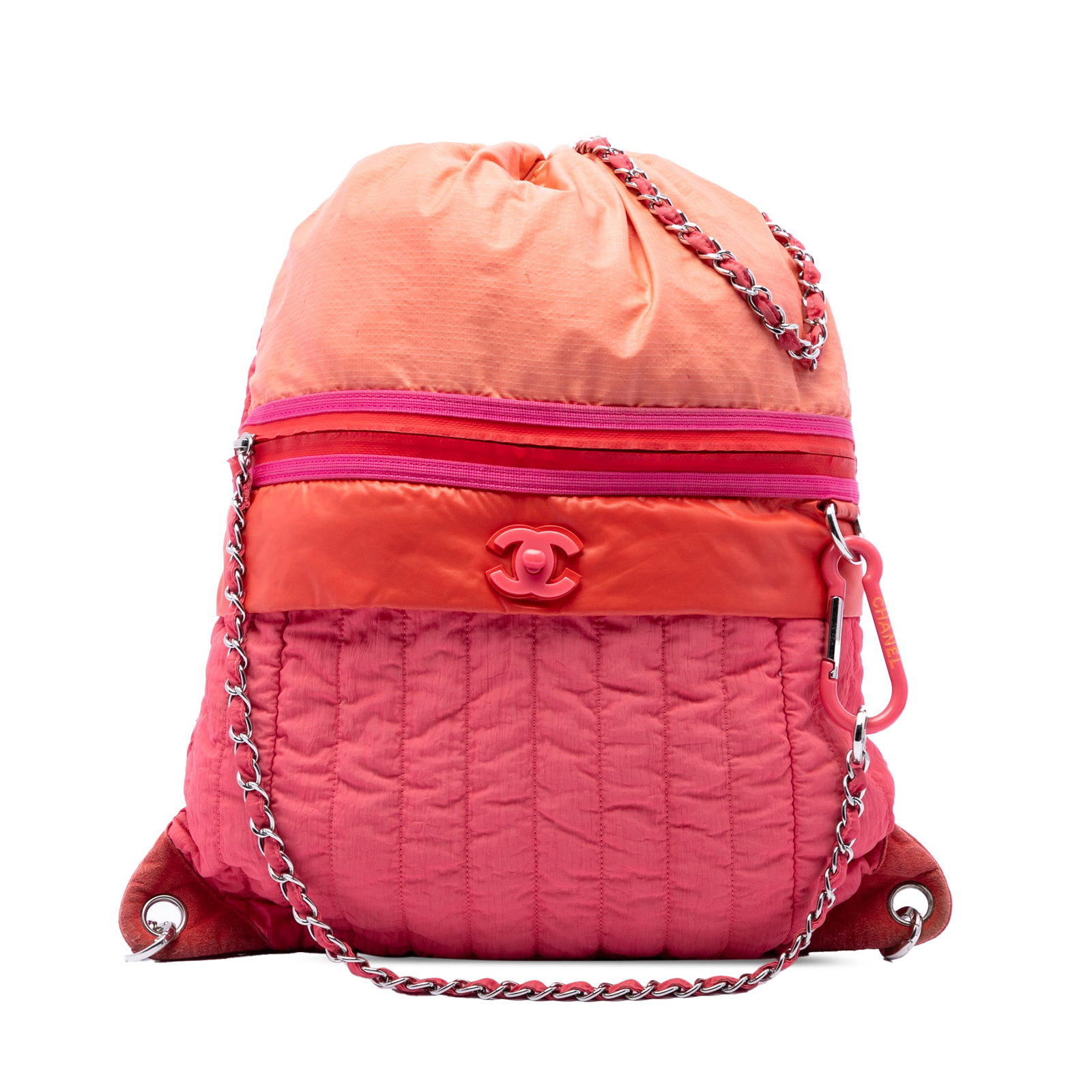 Chanel Coco Neige Large CC Convertible Nylon Backpack Pink (1 of 7)