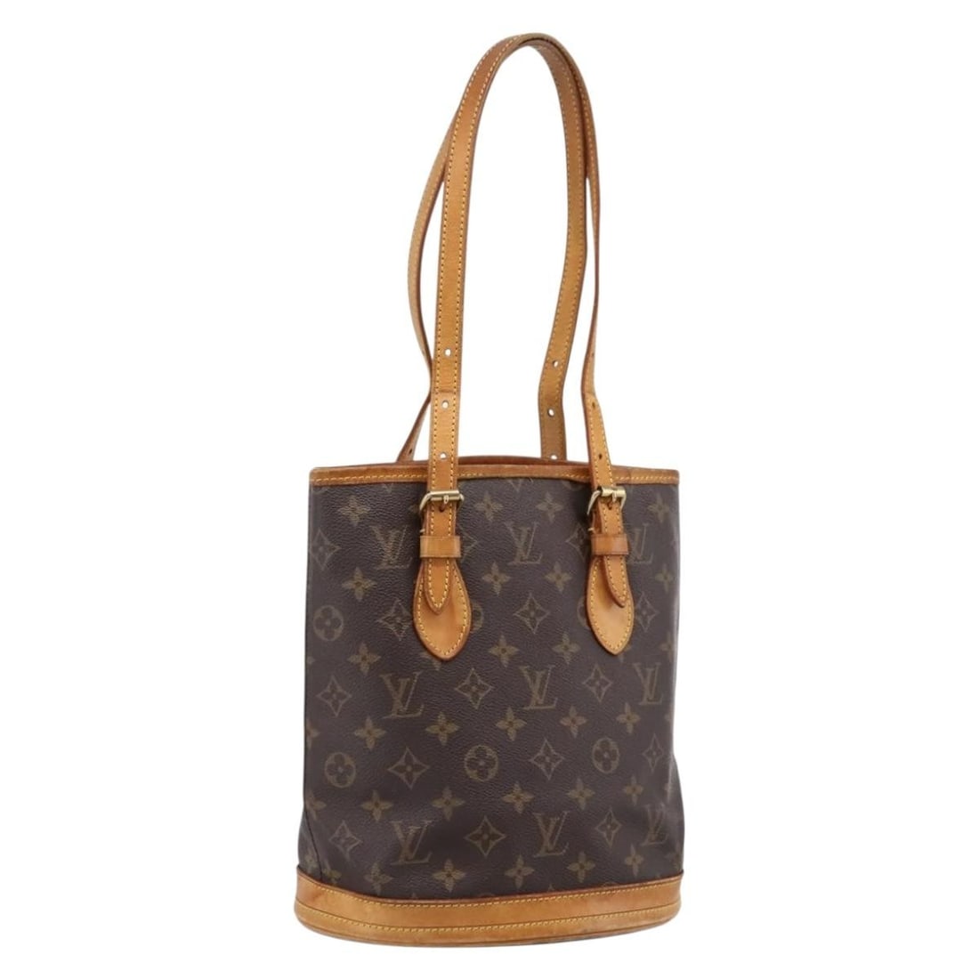Louis Vuitton M42238 Bucket PM Monogram Canvas Shoulder Bag: Louis Vuitton M42238 Bucket PM Monogram Canvas Shoulder Bag Louis Vuitton Monogram Bucket PM shoulder bag in monogram canvas, made in France. This women's bag features an adjustable shoulder strap and