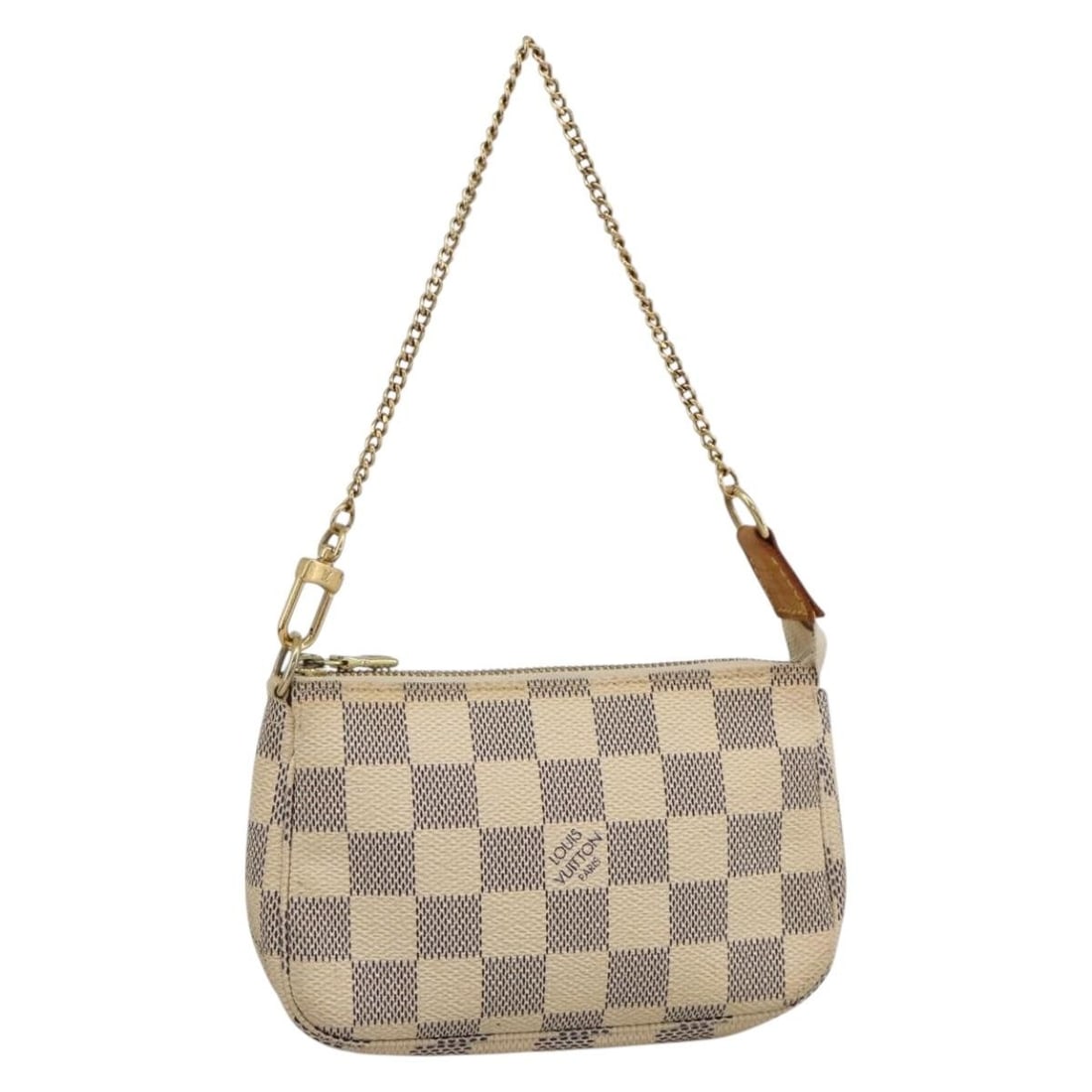 Louis Vuitton Mini Pochette Accessoires Damier Azur Canvas Pouch N63005: Louis Vuitton Mini Pochette Accessoires Damier Azur Canvas Pouch N63005 This Louis Vuitton Damier Azur Mini Pochette Accessoires pouch is crafted from Damier Azur canvas and designed for women. The po