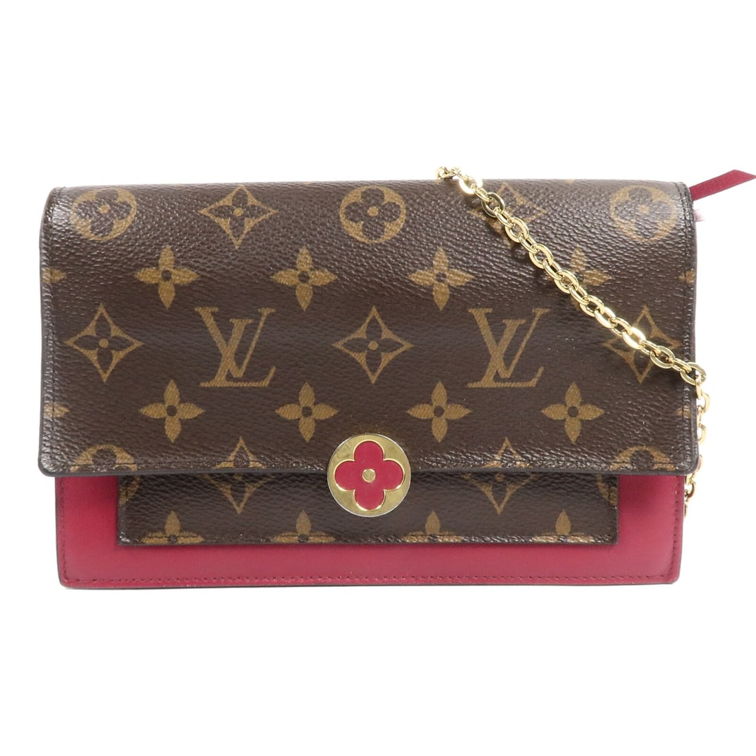Louis Vuitton M69578 Portefeuille Flore Monogram Chain Shoulder Bag (1 of 14)