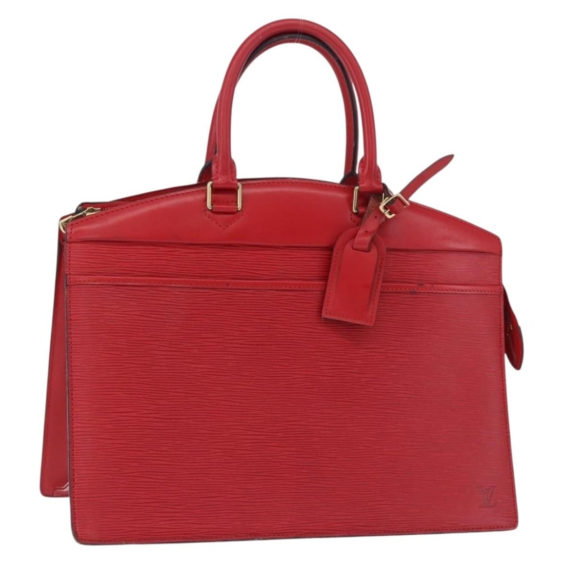 Louis Vuitton Riviera M48187 red Epi leather handbag: Louis Vuitton Riviera M48187 red Epi leather handbag Louis Vuitton Riviera handbag in red Epi leather. This women's bag includes a name tag and is made in France. Condition is heavily used, with rubbi