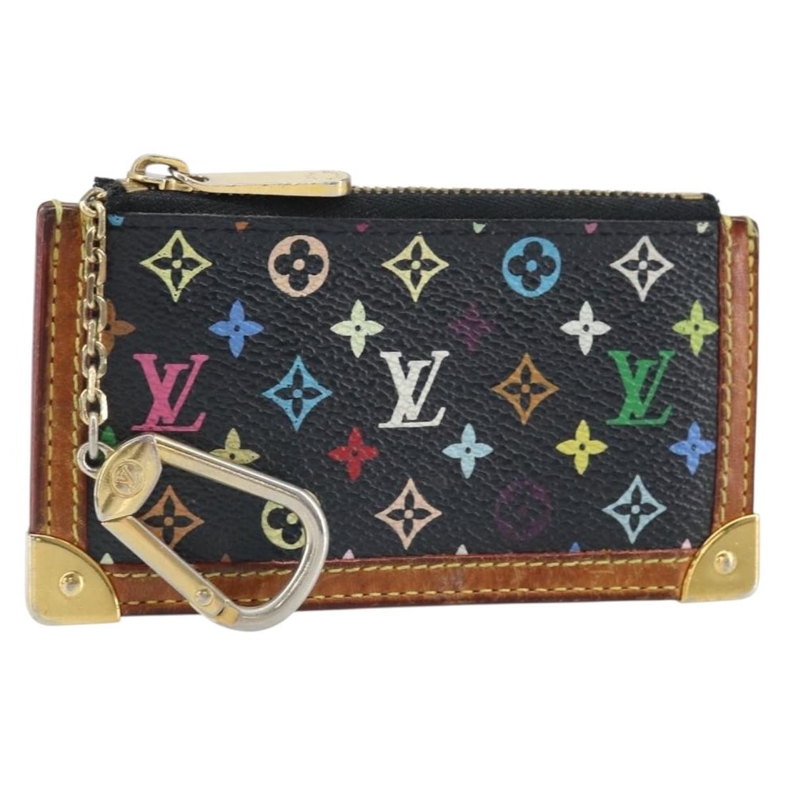 Louis Vuitton Monogram Multicolor Coin Purse Black M13664: Louis Vuitton Monogram Multicolor Coin Purse Black M13664 This Louis Vuitton Multicolor Pochette Cles coin purse features the iconic Monogram Multicolor canvas in black. Designed for women, it offers 