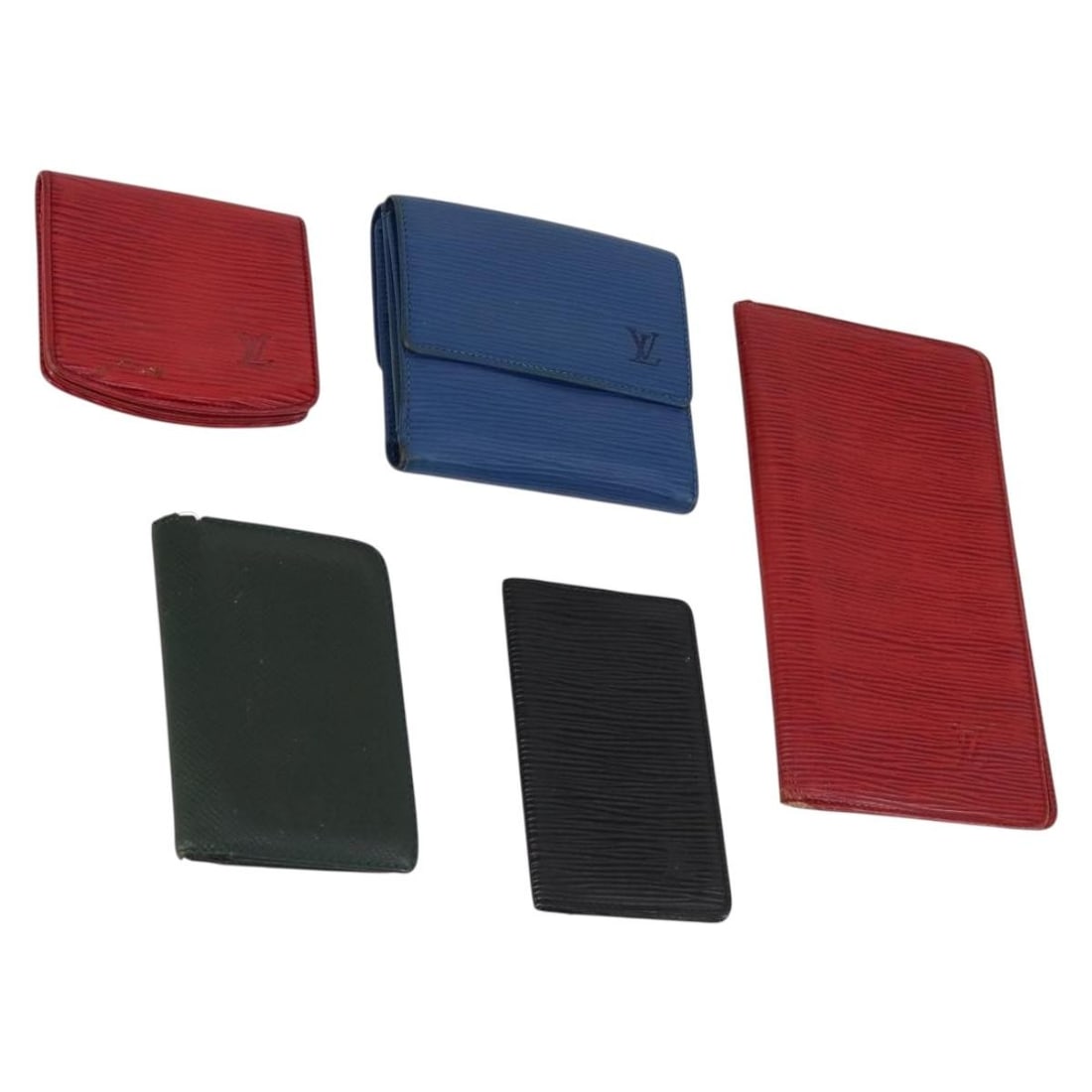LOUIS VUITTON Epi Wallet Set Blue Red Green Auth 145820: LOUIS VUITTON Epi Wallet Set Blue Red Green Auth 145820 This authentic LOUIS VUITTON Epi Wallet Set features a striking combination of blue, red, and green Epi leather, reflecting the brand's iconic s