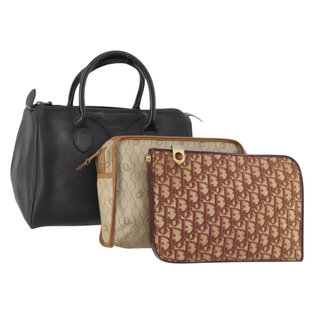 Christian Dior Trotter clutch bag trio in honeycomb canvas and leather (1 of 18)