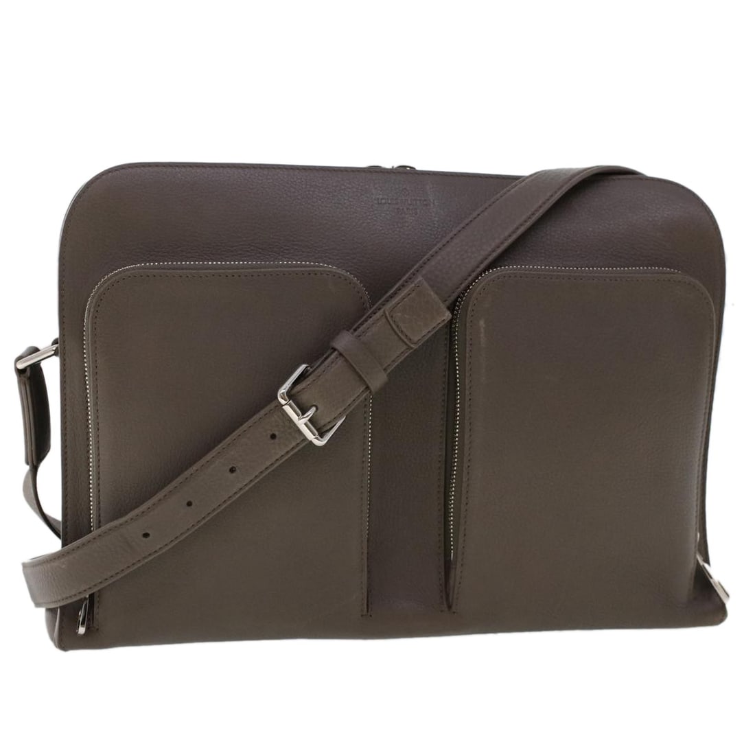 Louis Vuitton Naxos gray leather shoulder bag: Louis Vuitton Naxos gray leather shoulder bag Louis Vuitton Naxos leather bag in gray with a unisex design. This piece is in good, well-kept condition with light signs of use, including light rubbing 