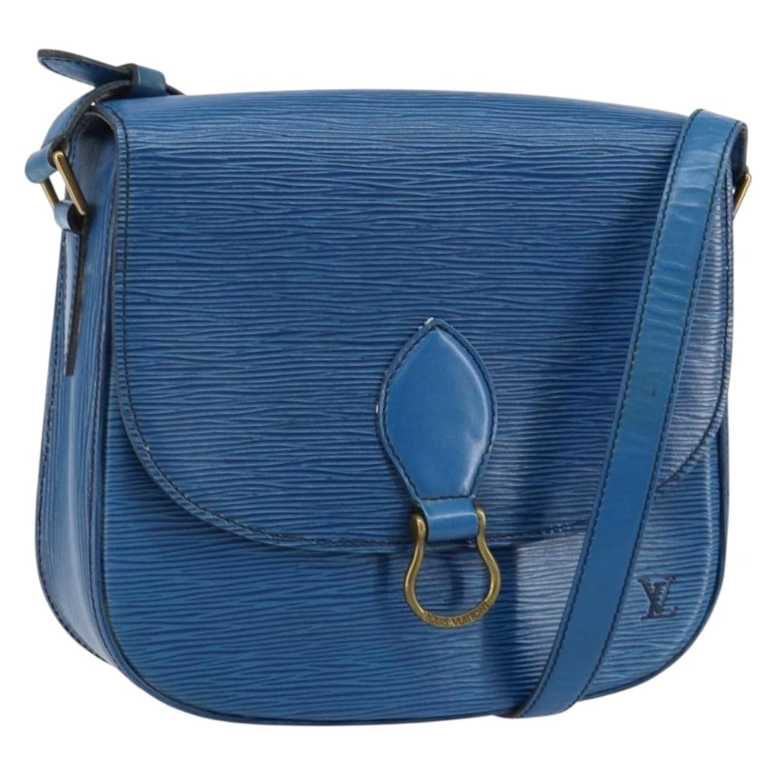 Louis Vuitton M52195 Saint Cloud GM Epi Shoulder Bag Toledo Blue: Louis Vuitton M52195 Saint Cloud GM Epi Shoulder Bag Toledo Blue Authentic Louis Vuitton Saint Cloud GM shoulder bag in Toledo Blue Epi leather. This women's shoulder bag is made in France and feature