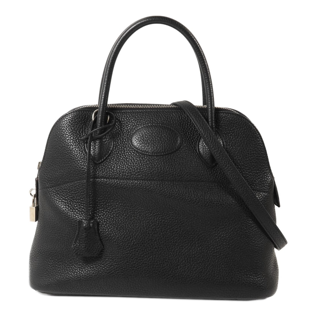 Hermes Bolide 31 Taurillon Clemence 2 Way Bag Noir PHW: Hermes Bolide 31 Taurillon Clemence 2 Way Bag Noir PHW A Hermes Bolide 31 2 Way Shoulder Bag in Noir black, made from Taurillon Clemence leather with calfskin details. It features a fastener closure, 