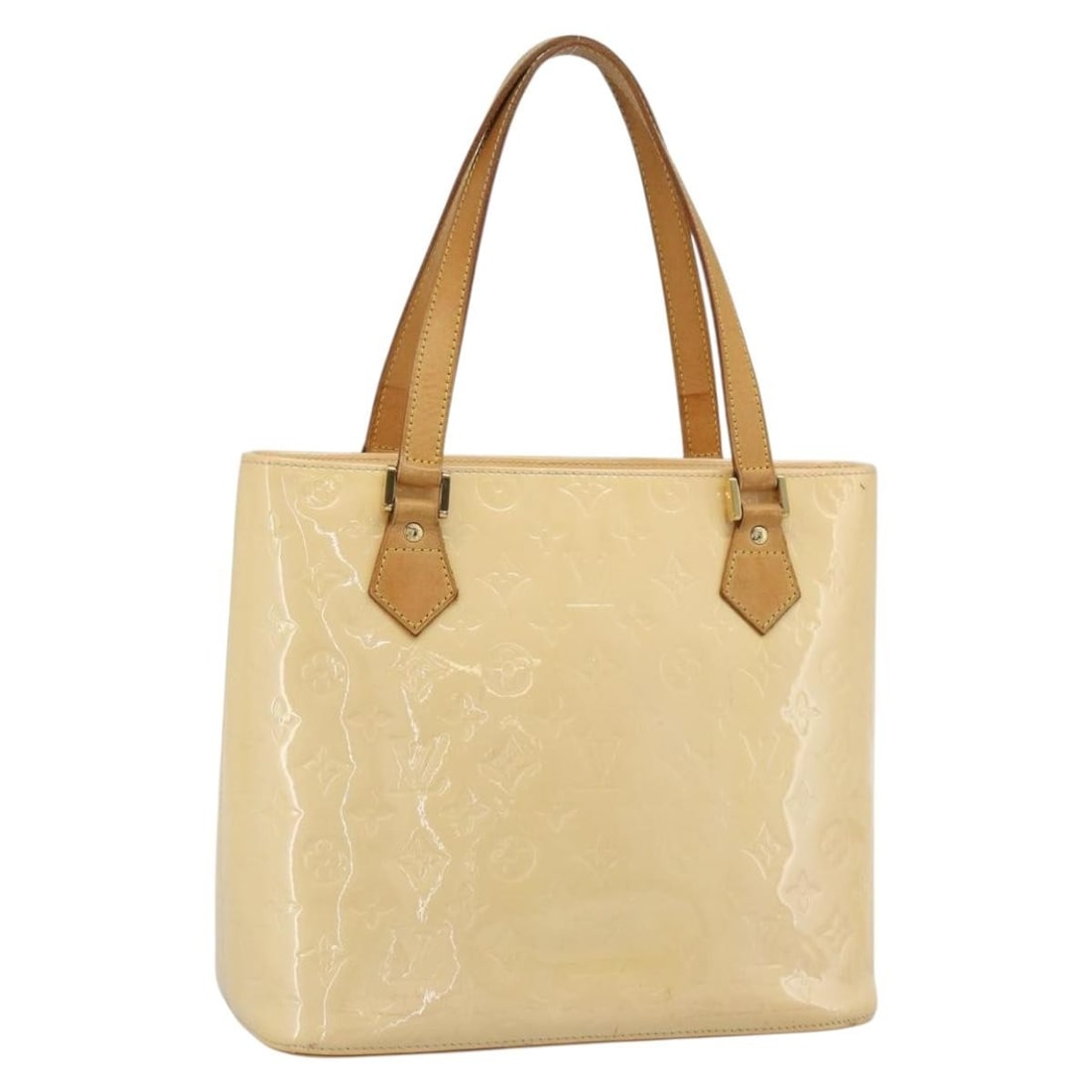 Louis Vuitton Houston Hand Bag Monogram Vernis Marshmallow Pink M91302: Louis Vuitton Houston Hand Bag Monogram Vernis Marshmallow Pink M91302 Louis Vuitton Houston handbag in Monogram Vernis patent leather with a Marshmallow Pink finish. Made in Spain, this women's bag s