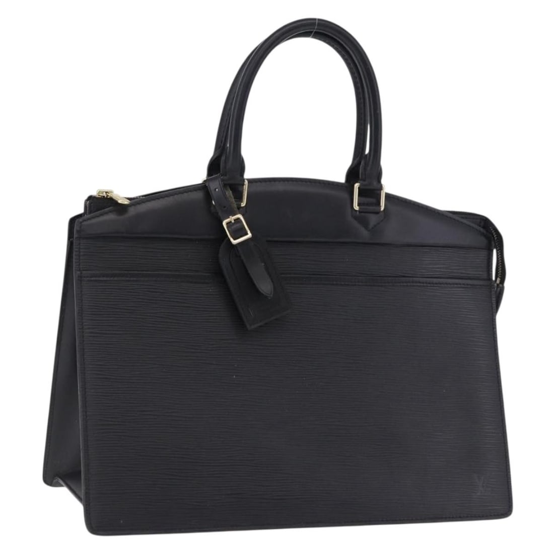 Louis Vuitton M48182 Riviera Epi Leather Handbag Black: Louis Vuitton M48182 Riviera Epi Leather Handbag Black Louis Vuitton Riviera handbag in black Epi leather with name tag included. Made in France, this women's handbag shows heavy use with notable wear
