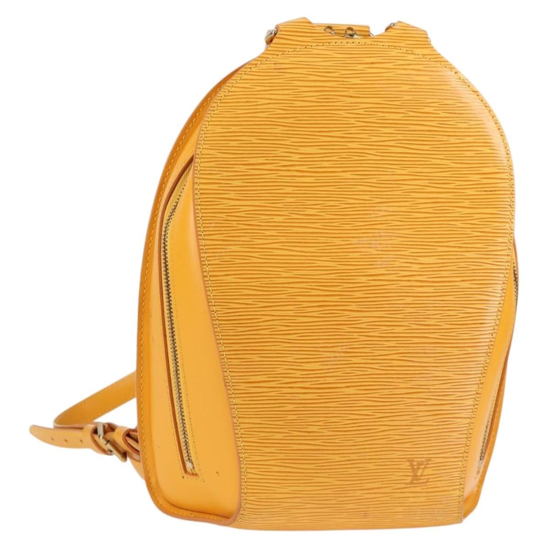 Louis Vuitton Mabillon Epi Leather Backpack Yellow M52239: Louis Vuitton Mabillon Epi Leather Backpack Yellow M52239 Louis Vuitton Mabillon backpack in yellow Epi leather, made in France. This women's backpack shows heavy use, including rubbing, slight loss o