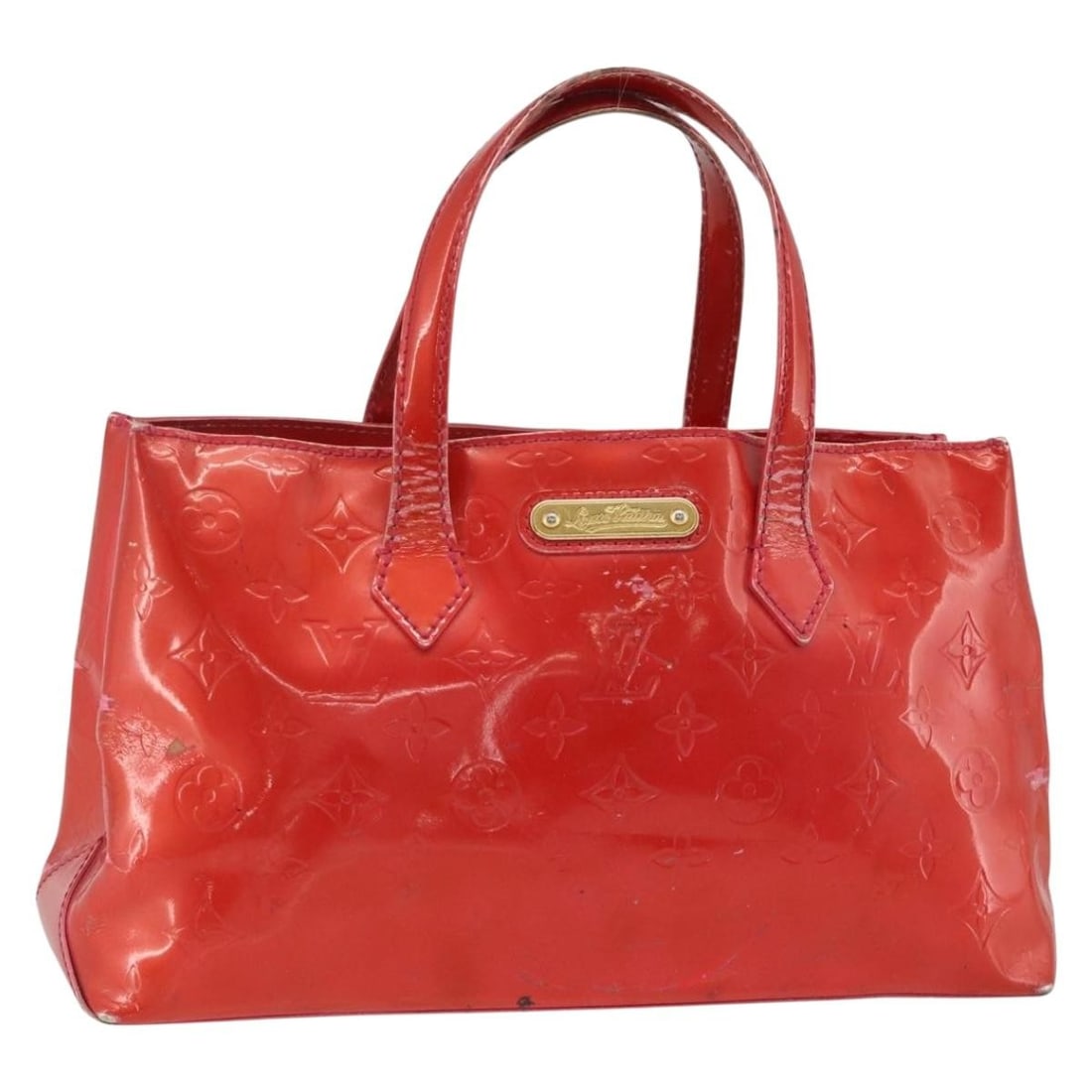 Louis Vuitton Wilshire PM Rose Pop Patent Leather Monogram Tote M93643: Louis Vuitton Wilshire PM Rose Pop Patent Leather Monogram Tote M93643 This Louis Vuitton Monogram Vernis Wilshire PM handbag in Rose Pop patent leather offers a bold, glossy look. Designed for women,