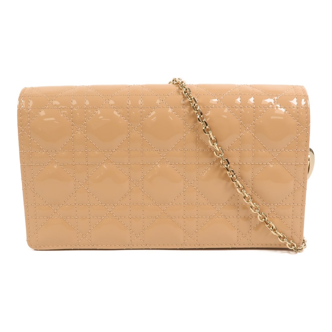 Dior Lady Dior Pouch Chain Shoulder Bag Pink Patent Leather: Dior Lady Dior Pouch Chain Shoulder Bag Pink Patent Leather A Christian Dior Lady Dior pouch chain shoulder bag in pink patent leather. It features a chain shoulder strap, a magnetic pocket, and an in